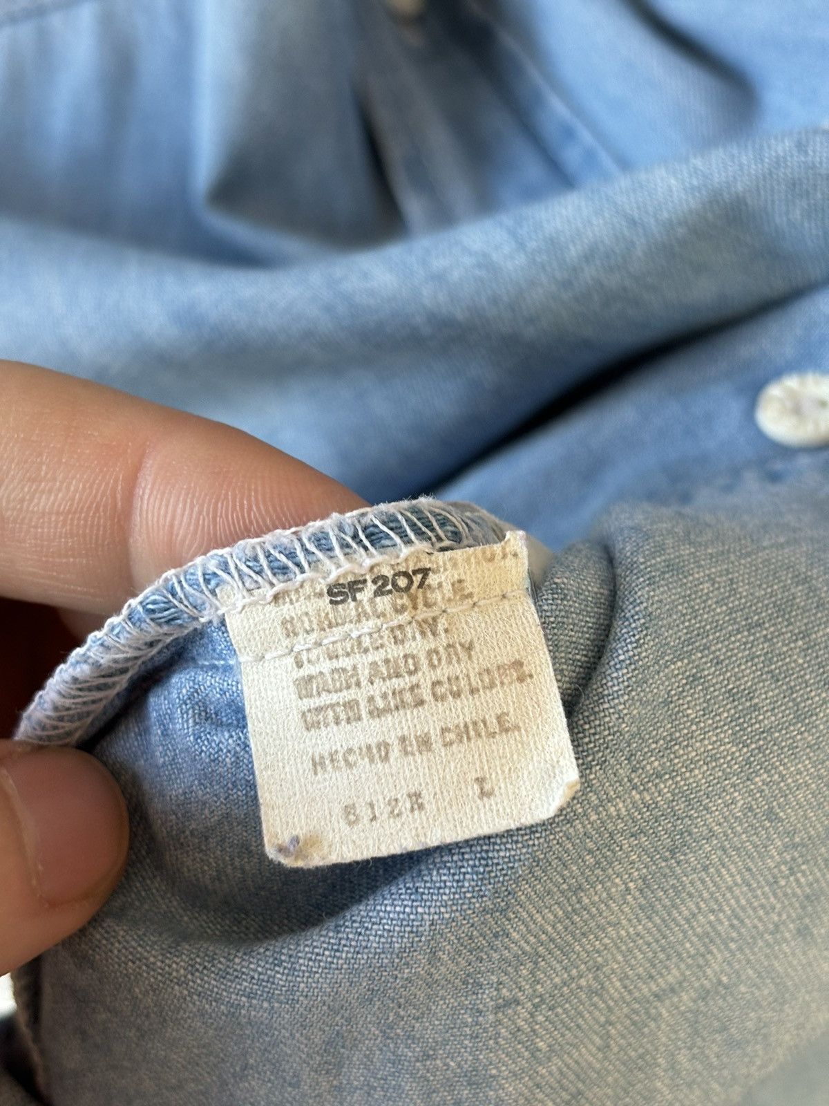 Levi's × Levi's Vintage Clothing Vintage 90s Washed Denim Cargo Shirt Size US L / EU 52-54 / 3 - 7 Thumbnail