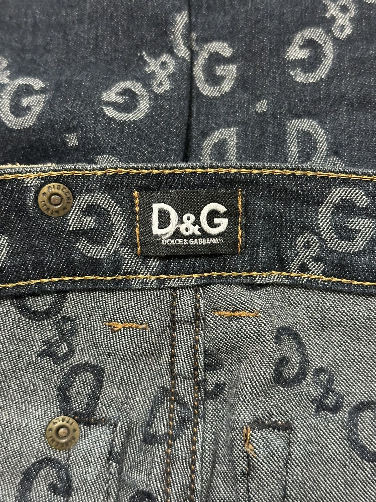 Dolce & Gabbana D&G Fall Winter 2002 Logo Skinny Stretch Denim Jeans Size 28" / US 6 / IT 42 - 7 Thumbnail
