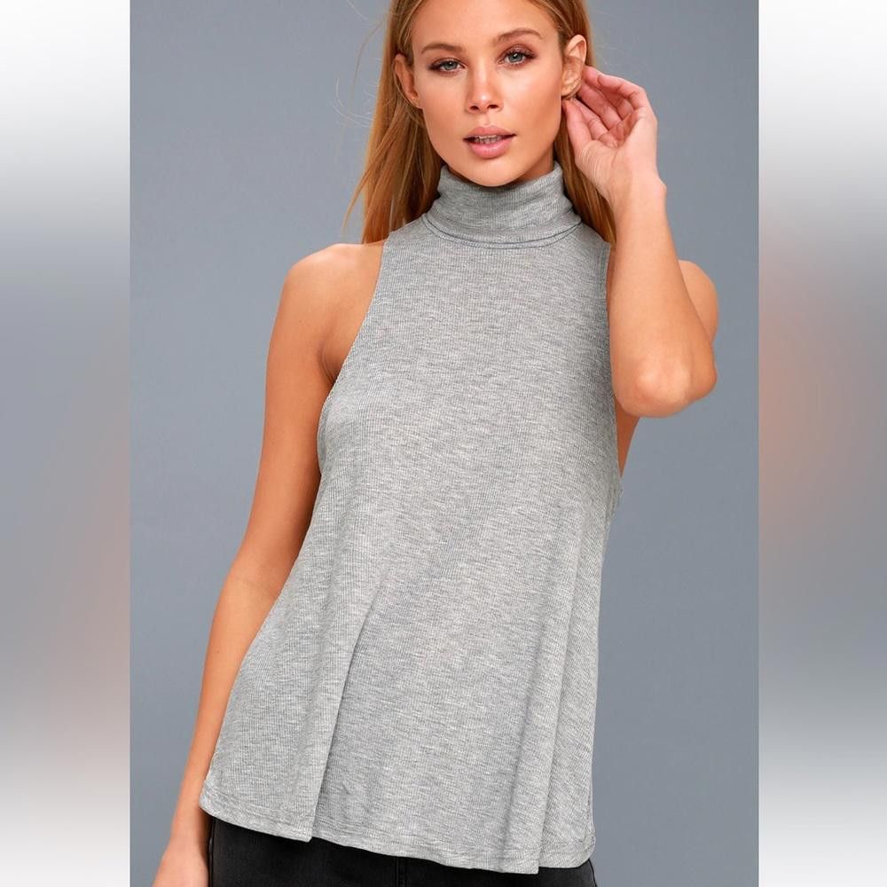 Free People Free People l Topanga Grey Sleeveless Turtleneck Top Medium Size M / US 6-8 / IT 42-44 - 1 Thumbnail