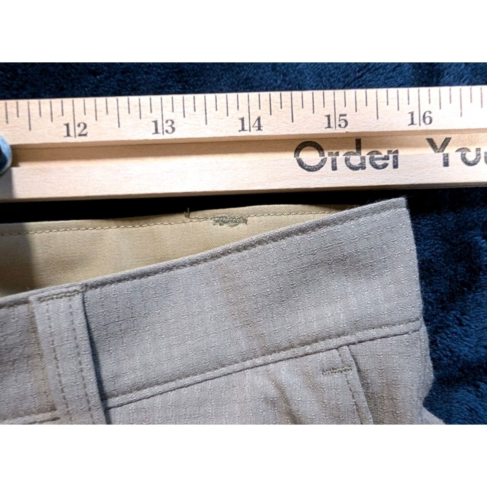 Vintage Proof Chino Shorts Beige Men's 32 Hiking Pockets Flat Front Outdoor Check Chino Men's Shorts 32 Beige Pocket Slash Pocket Casual Outdoor Proof Size US 32 / EU 48 - 3 Thumbnail