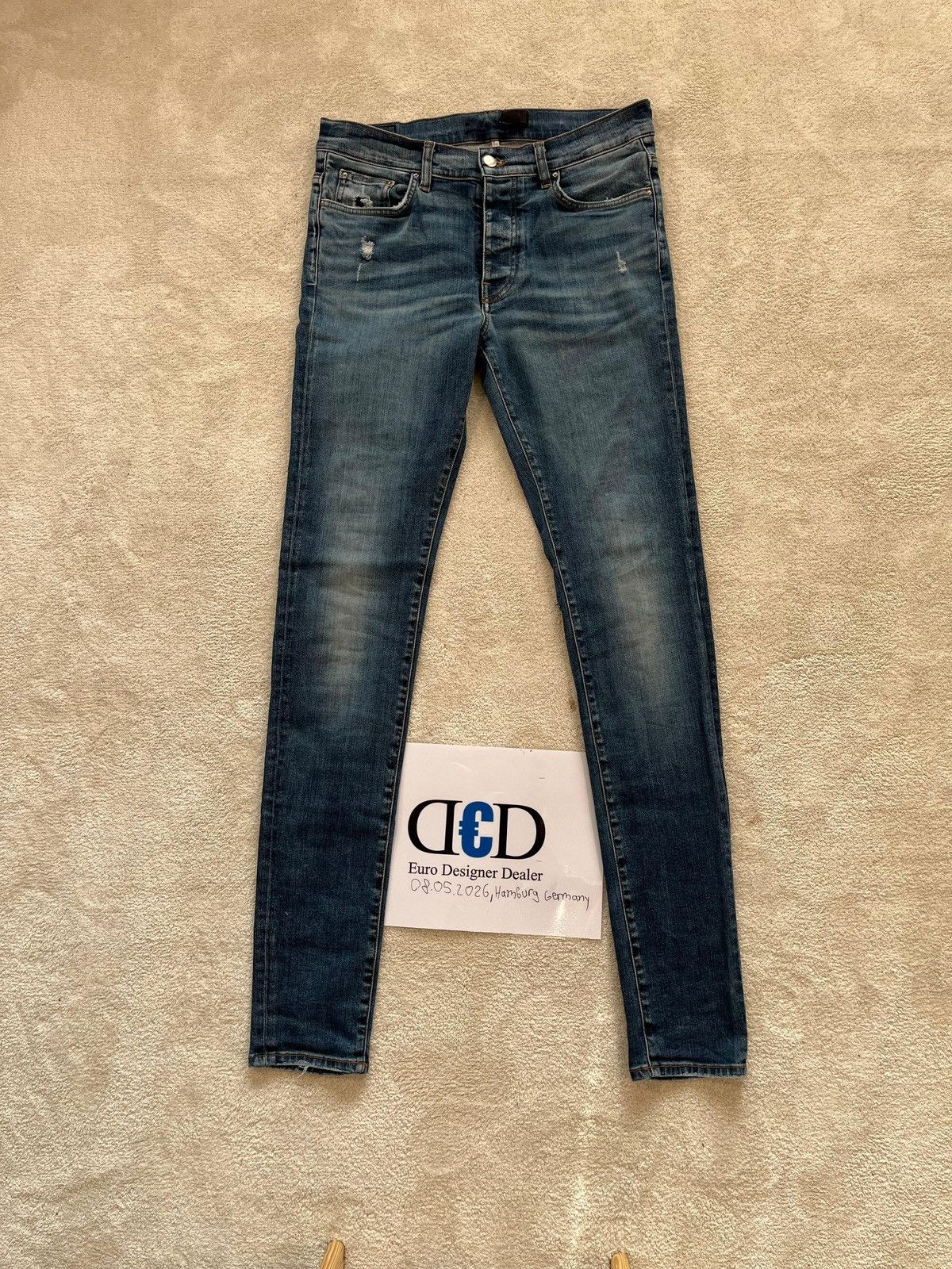 Amiri 💠Amiri💠 BLUE INDIGO STACK JEANS Size US 33 - 12 Thumbnail