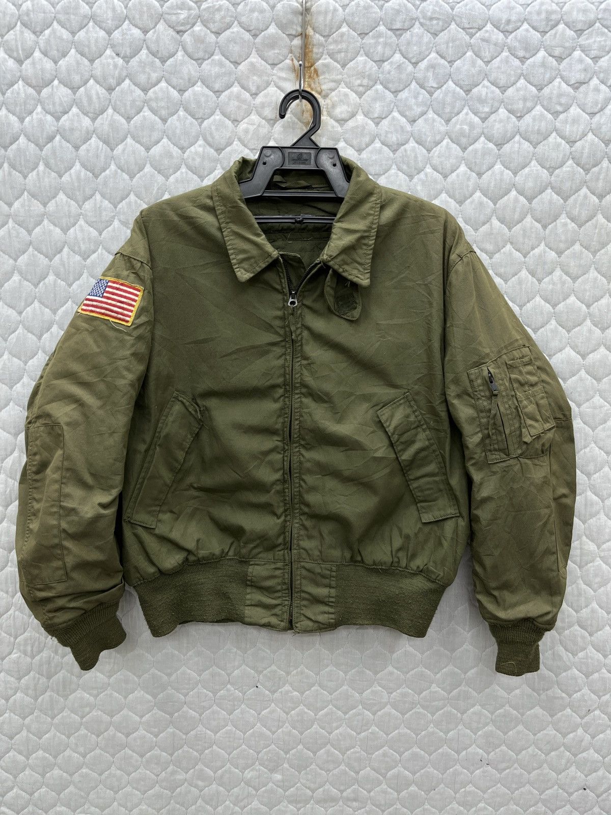 image of Military x USMC Steals VTG Gibraltar Tanker Jacket in Green, Men's (Size Medium)