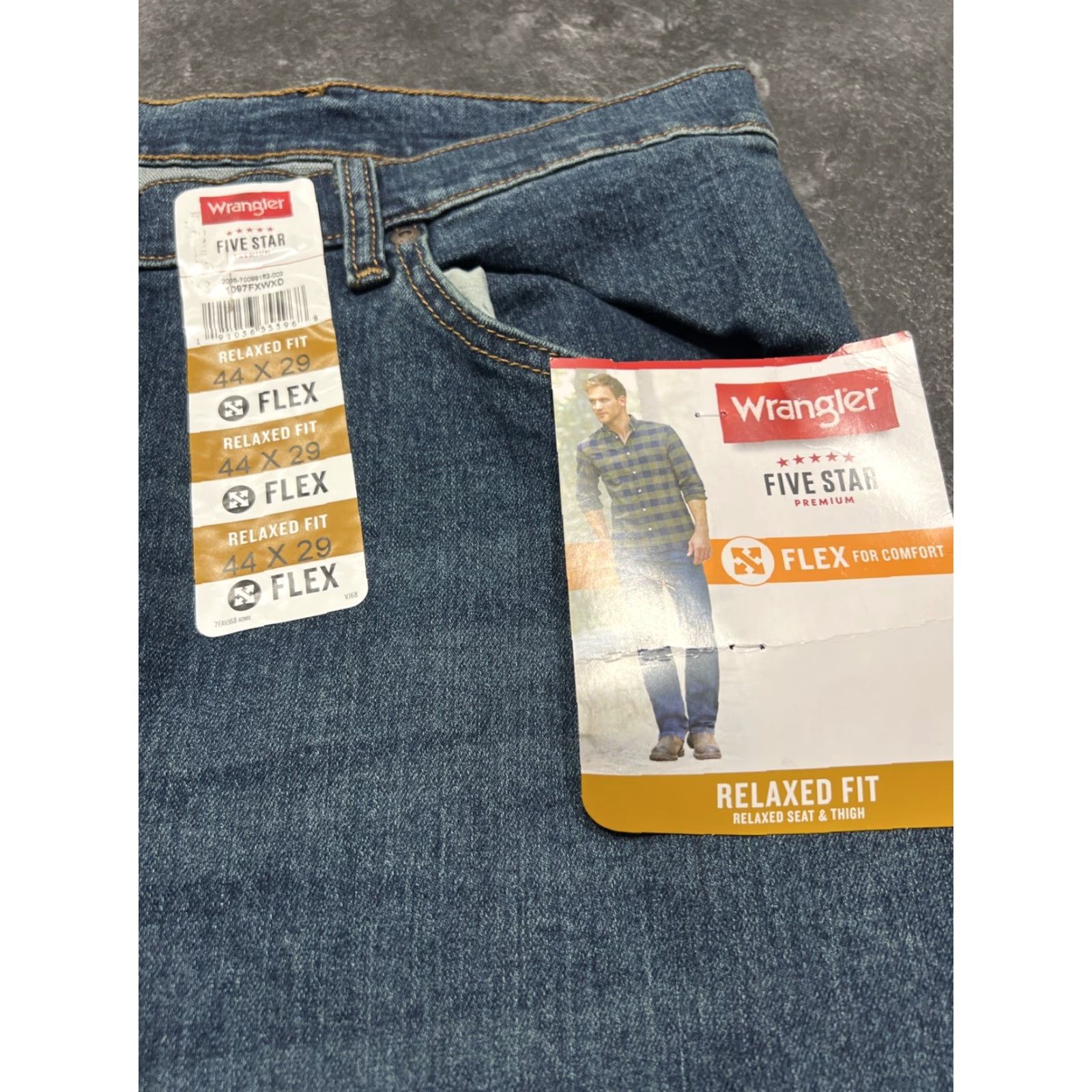 Wrangler VINTAGE Wrangler Jeans Men’s Straight Fit 44x29 Blue Cotton Stretch 13MWZ Cowboy Stars USA Size US 44 / EU 60 - 3 Thumbnail