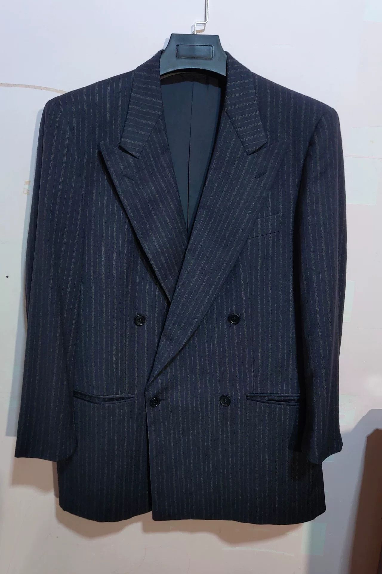 Oscar De La Renta Oscar de la Renta Navy Wool Suit Size US M / EU 48-50 / 2 - 1 Thumbnail
