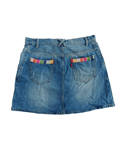 Japanese Brand TITICACA Denim Mini Skirt Japanese Brand Size 30" / US 8 / IT 44 - 2 Thumbnail