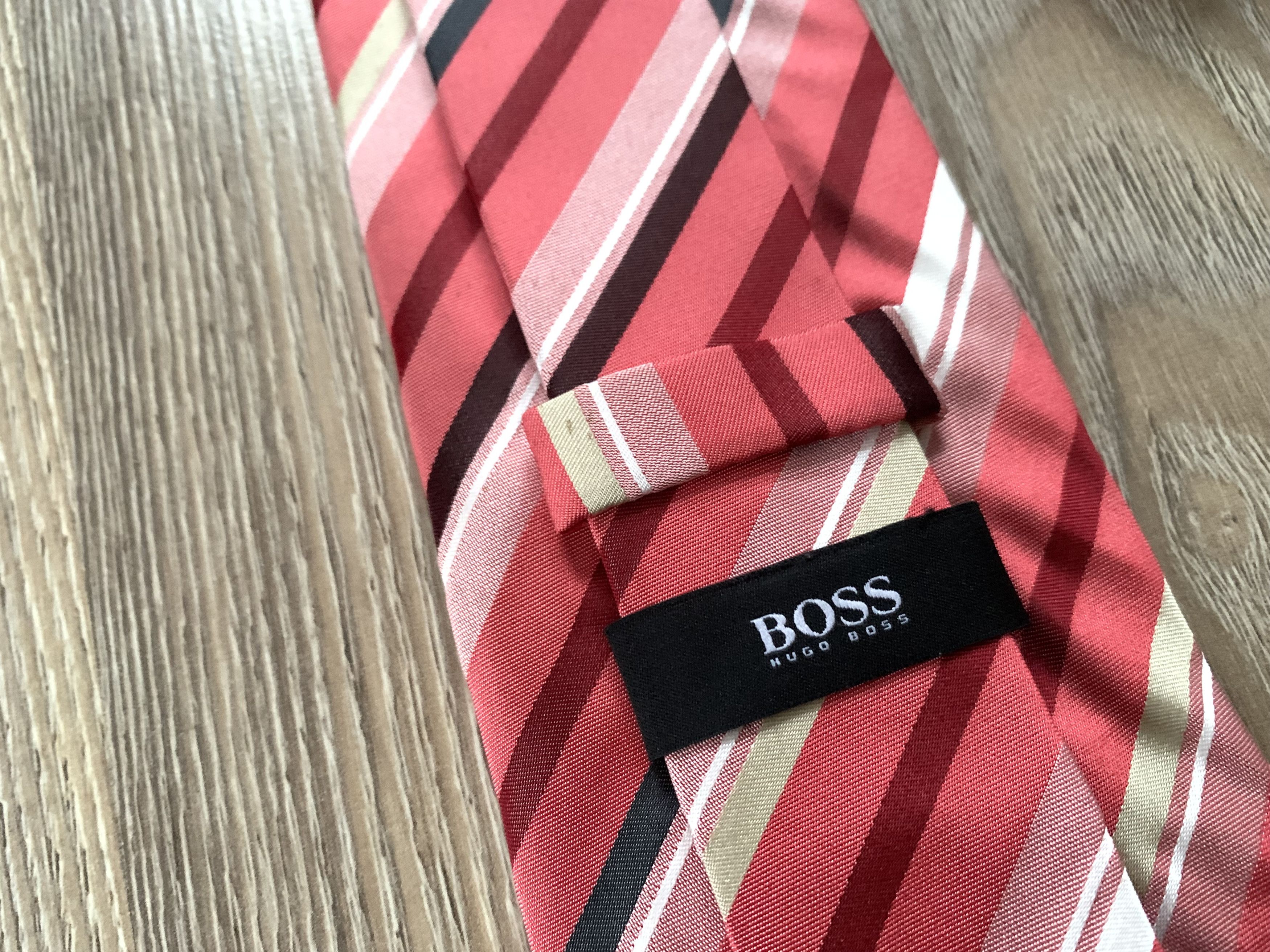 Hugo Boss Hugo Boss Pink Striped Silk Tie Size ONE SIZE - 6 Thumbnail