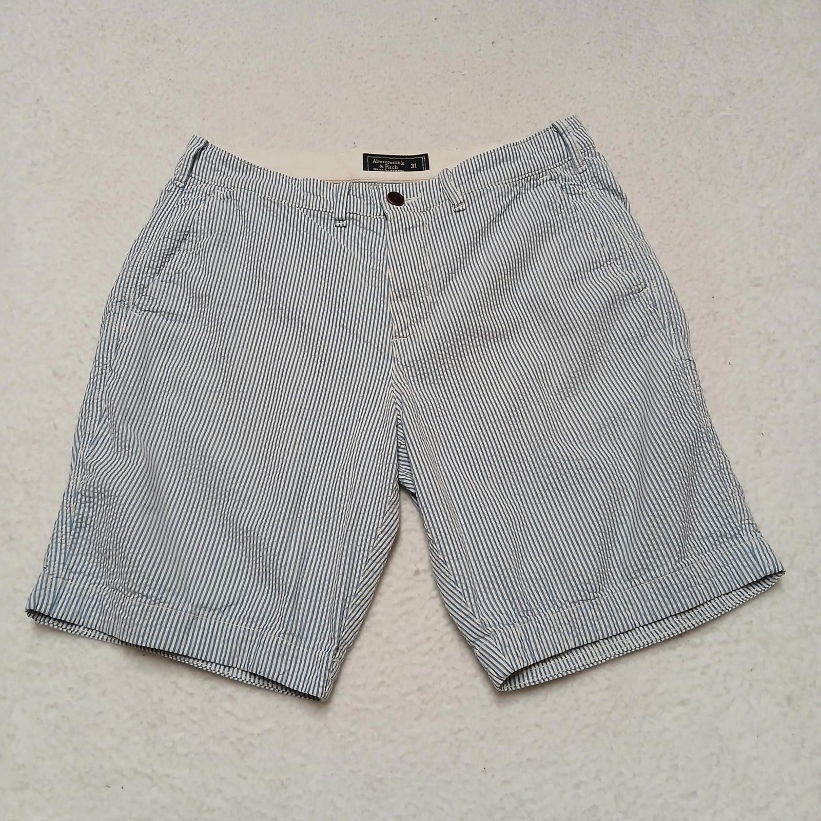Abercrombie & Fitch Abercrombie & Fitch Men's Sz 31 Blue White Striped Shorts Size US 31 - 2 Thumbnail