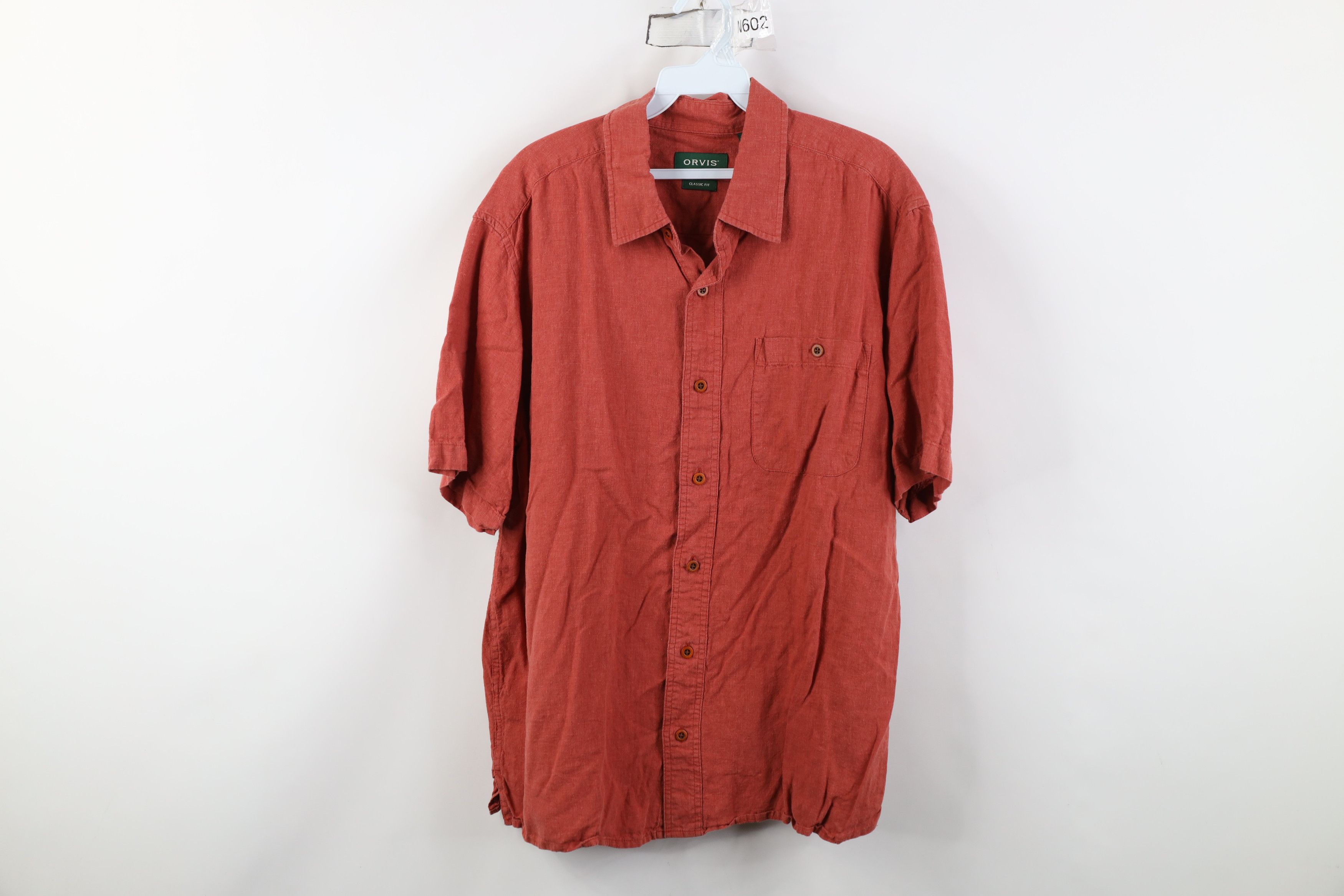 Orvis Vintage Y2K Orvis Blend Short Sleeve Button Shirt Orange Size US L / EU 52-54 / 3 - 1 Thumbnail