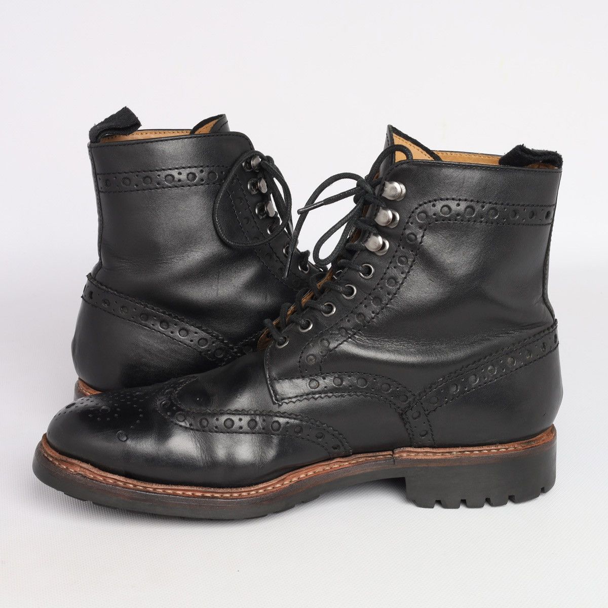 Grenson Grenson Fred Brogue Leather Shoes Boots Black Size US 10 / EU 43 - 10 Thumbnail