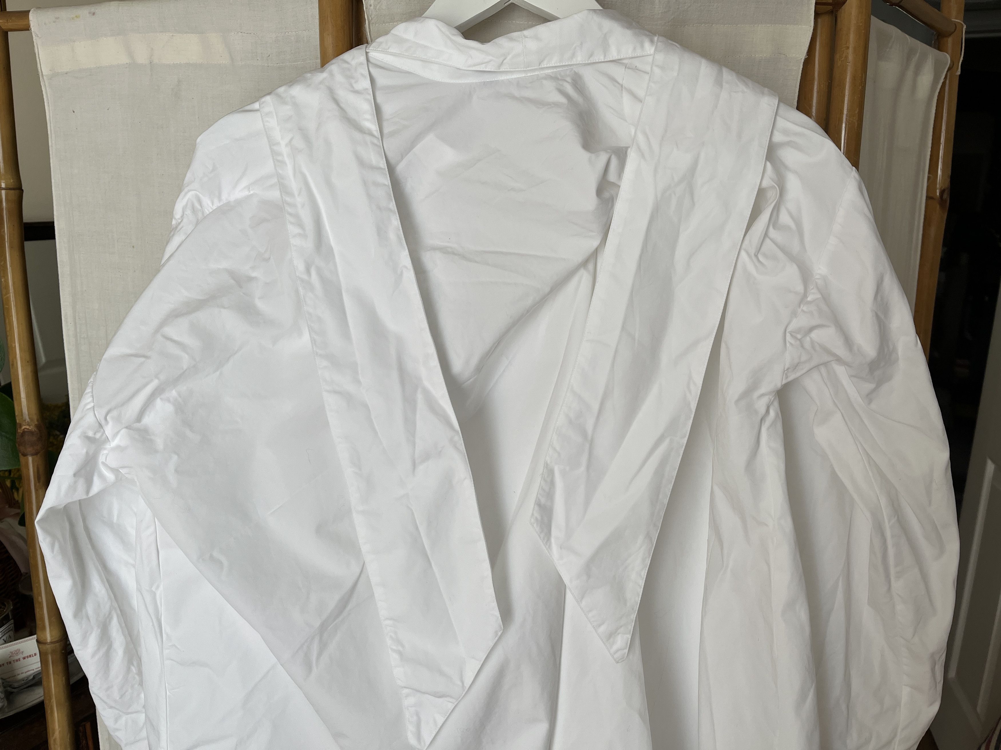 Balenciaga Balenciaga White Drape Collar Cotton Blouse. Small Size XS / US 0-2 / IT 36-38 - 10 Thumbnail
