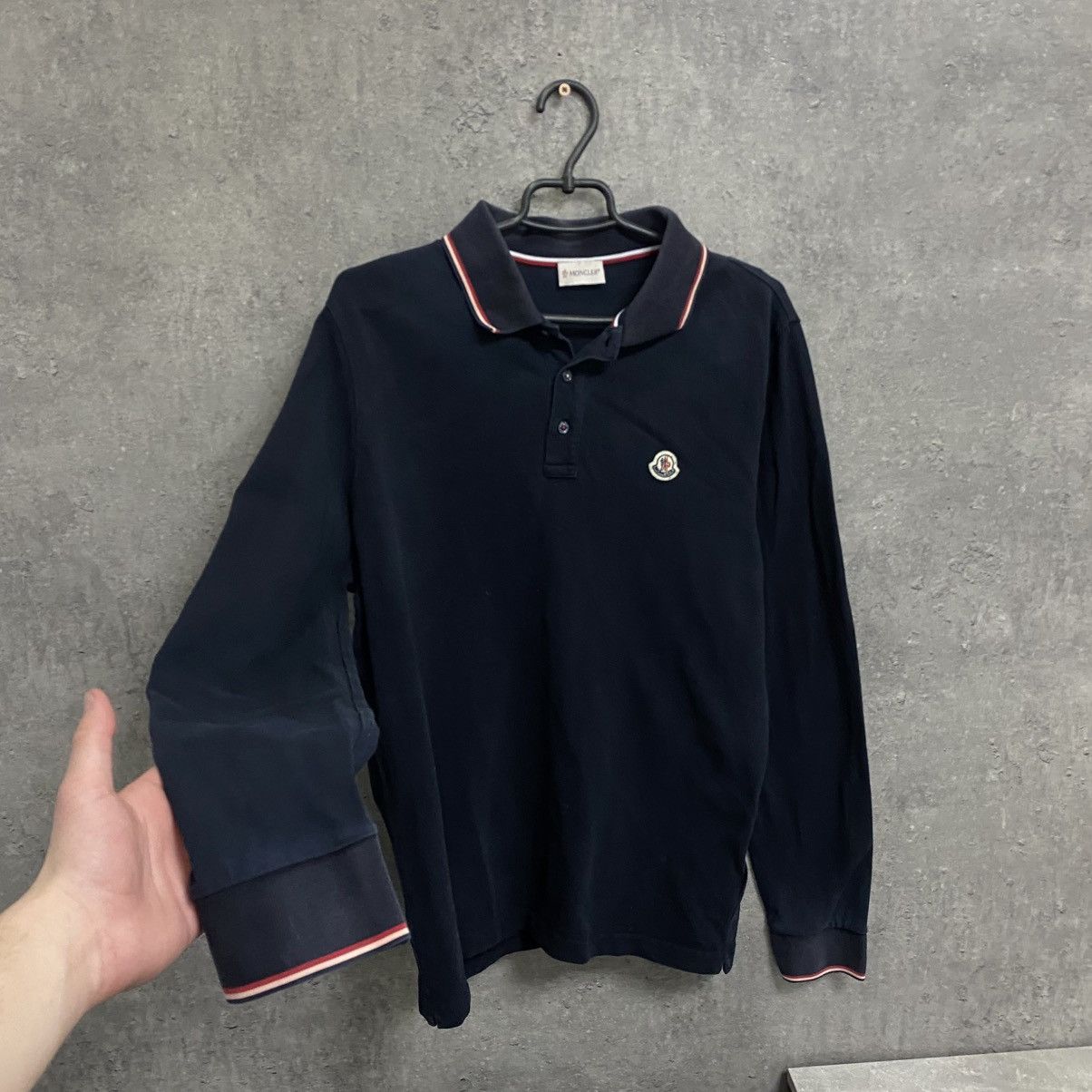 Moncler Moncler Polo Long Sleeve Luxury Size US XL / EU 56 / 4 - 2 Thumbnail