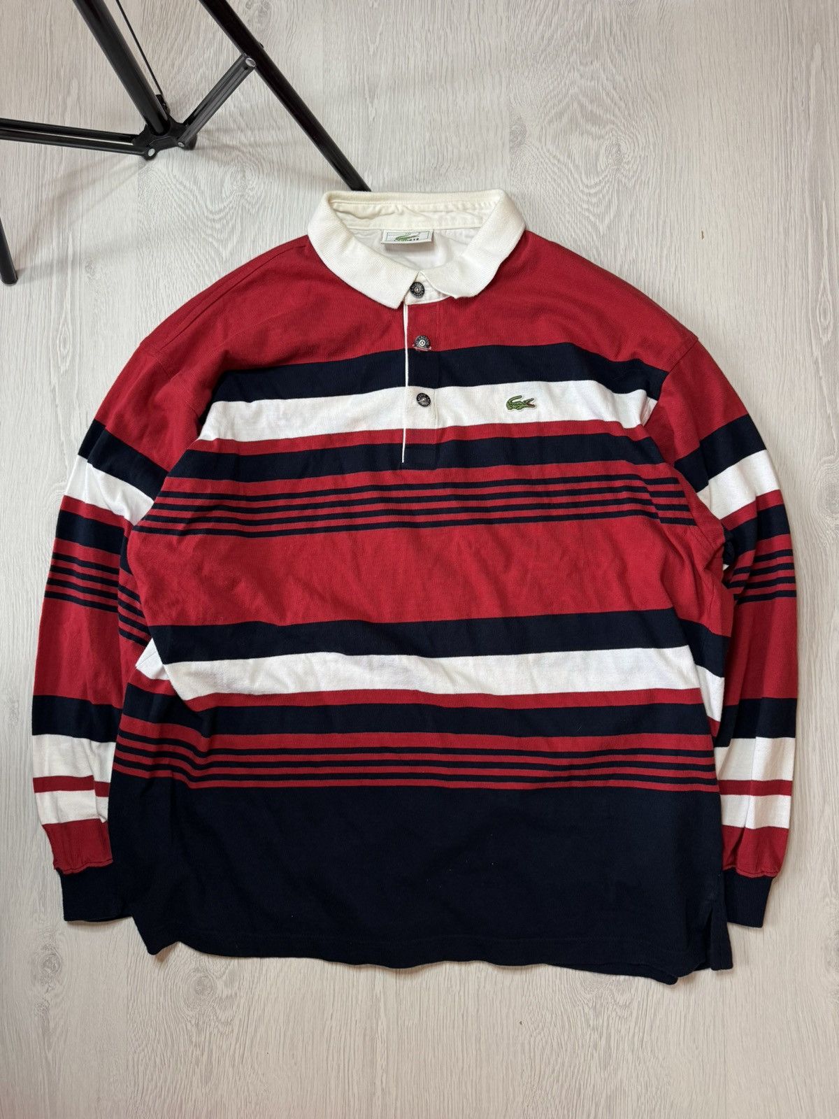 Lacoste Vintage Y2K Lacoste Rugby Baggy Sweatshirt Oversized 90’s Size US XXL / EU 58 / 5 - 2 Thumbnail