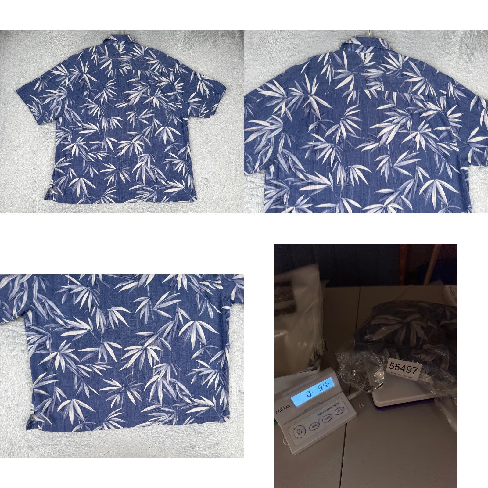 Vintage Jamaica Jaxx Shirt Men 2XL Blue Floral Leaf Hawaiian 100% Silk Button Up Size US XXL / EU 58 / 5 - 9 Thumbnail