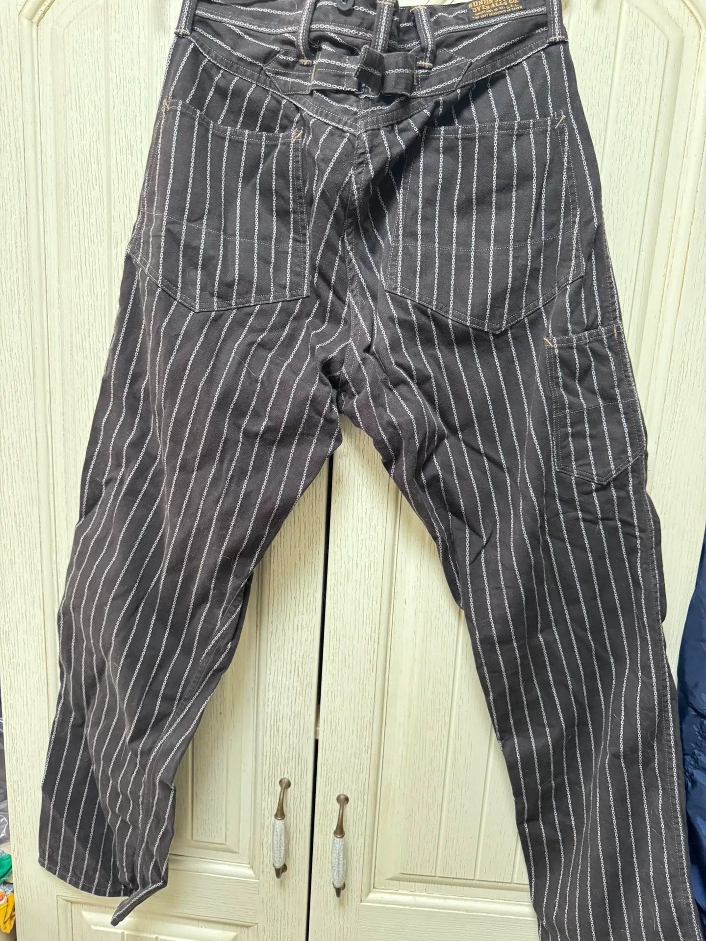 Freewheelers Black Striped Work Pants Size 32 Size US 32 / EU 48 - 1 Thumbnail