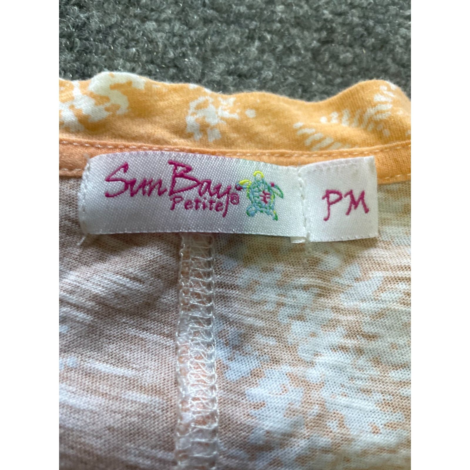 Vintage VINTAGE Sun Bay Top Womens P M Petite Medium Orange Long Sleeve Beach Theme Lightweight Womens Size M / US 6-8 / IT 42-44 - 2 Thumbnail