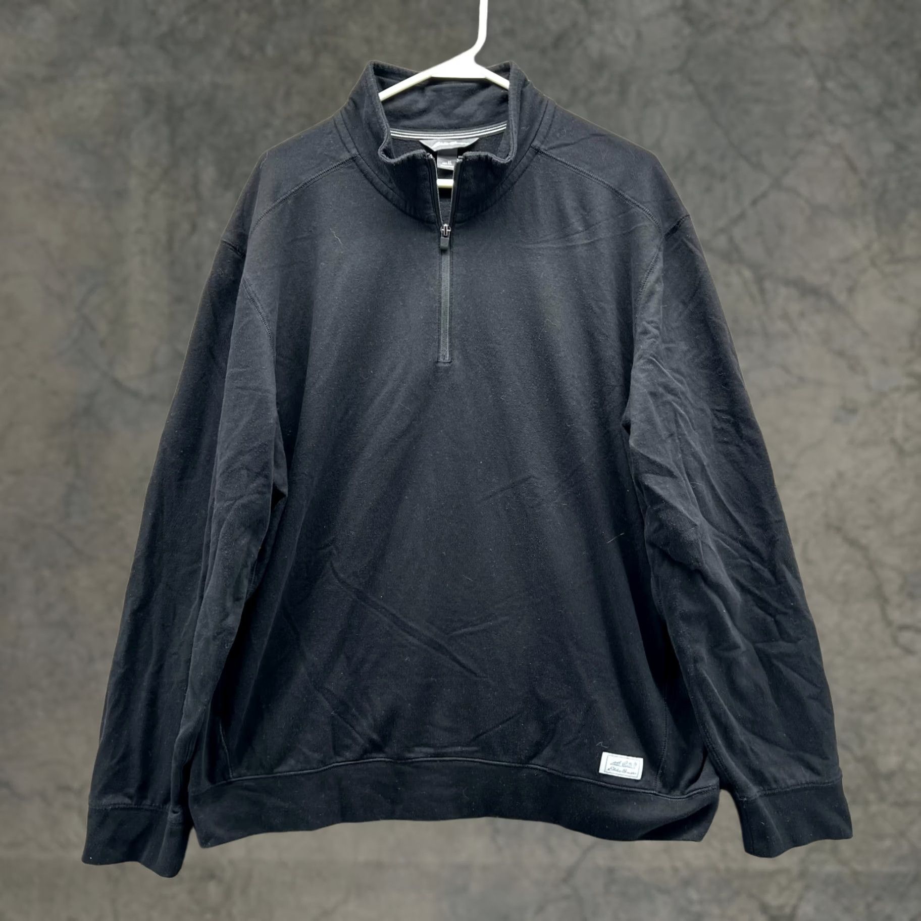 Eddie Bauer VINTAGE Eddie Bauer Sweater Men XL Black Pullover Half Zip 1/2 Zip 1/4 Zip Fleece Logo Pullover Dress Casual Workwear Bagals Size US XL / EU 56 / 4 - 1 Thumbnail