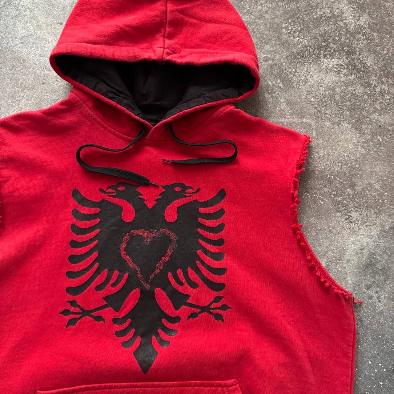 Hysteric Glamour × Kanye West KANYE WEST STYLE ALBANIA DISTRESSED VINTAGE HOODED TOP Y2K Size US M / EU 48-50 / 2 - 4 Thumbnail