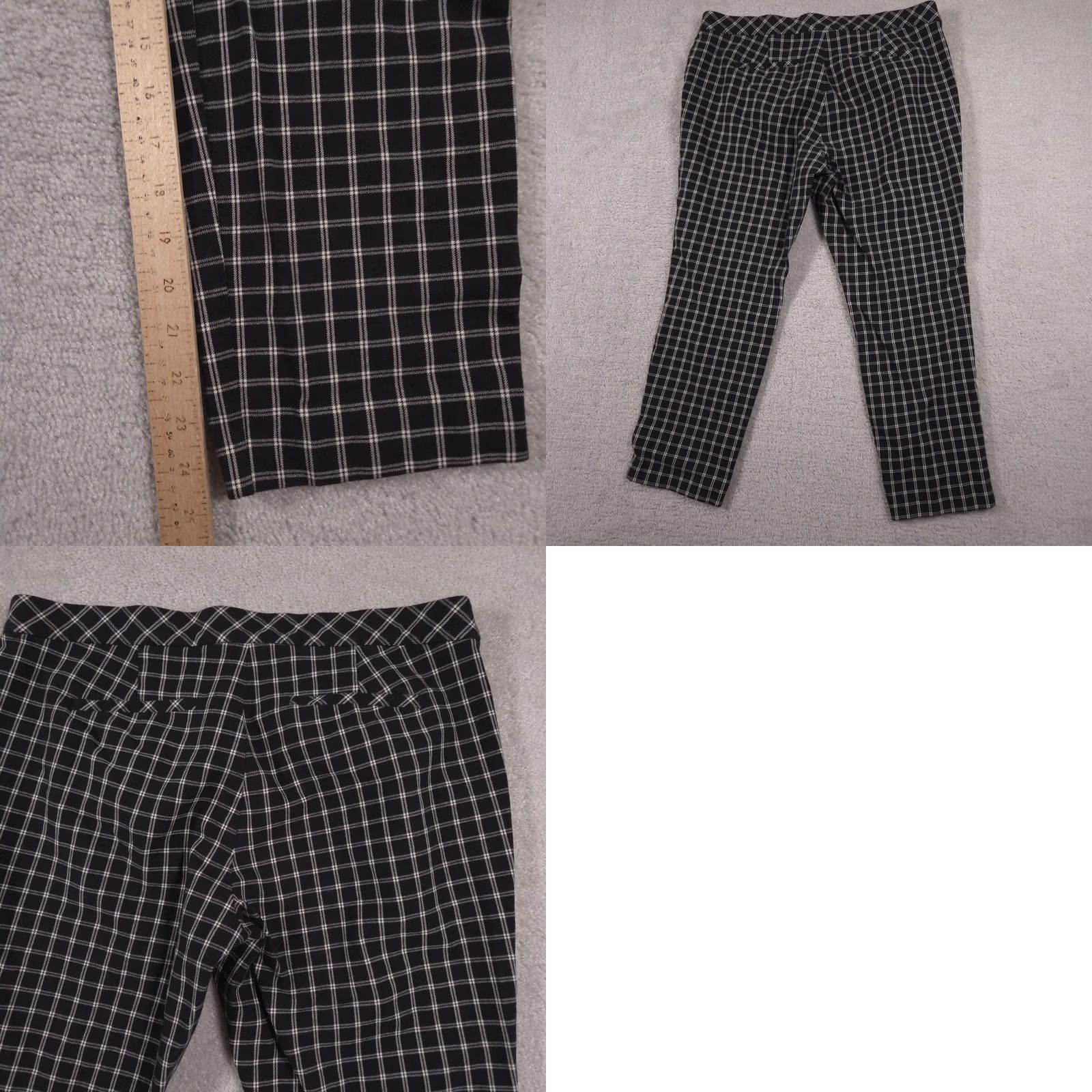 J. Jill J. Jill Pants Womens 14 Black White Plaid Premium Bi-Stretch Ankle Slim Pull On Size 36" / US 14 / IT 50 - 9 Thumbnail