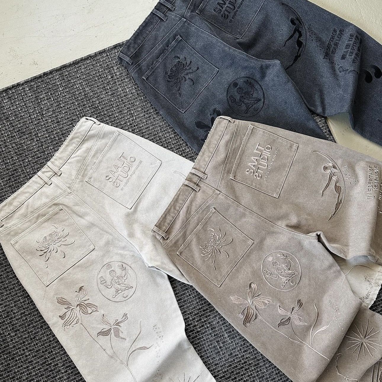 Saalt Studio Saalt Studio Cream Ornate Work Pants XL Size US 34 / EU 50 - 5 Thumbnail
