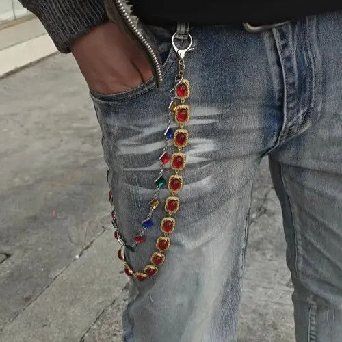 Japanese Brand Multicolored Agate Pants Chain Size ONE SIZE - 4 Thumbnail