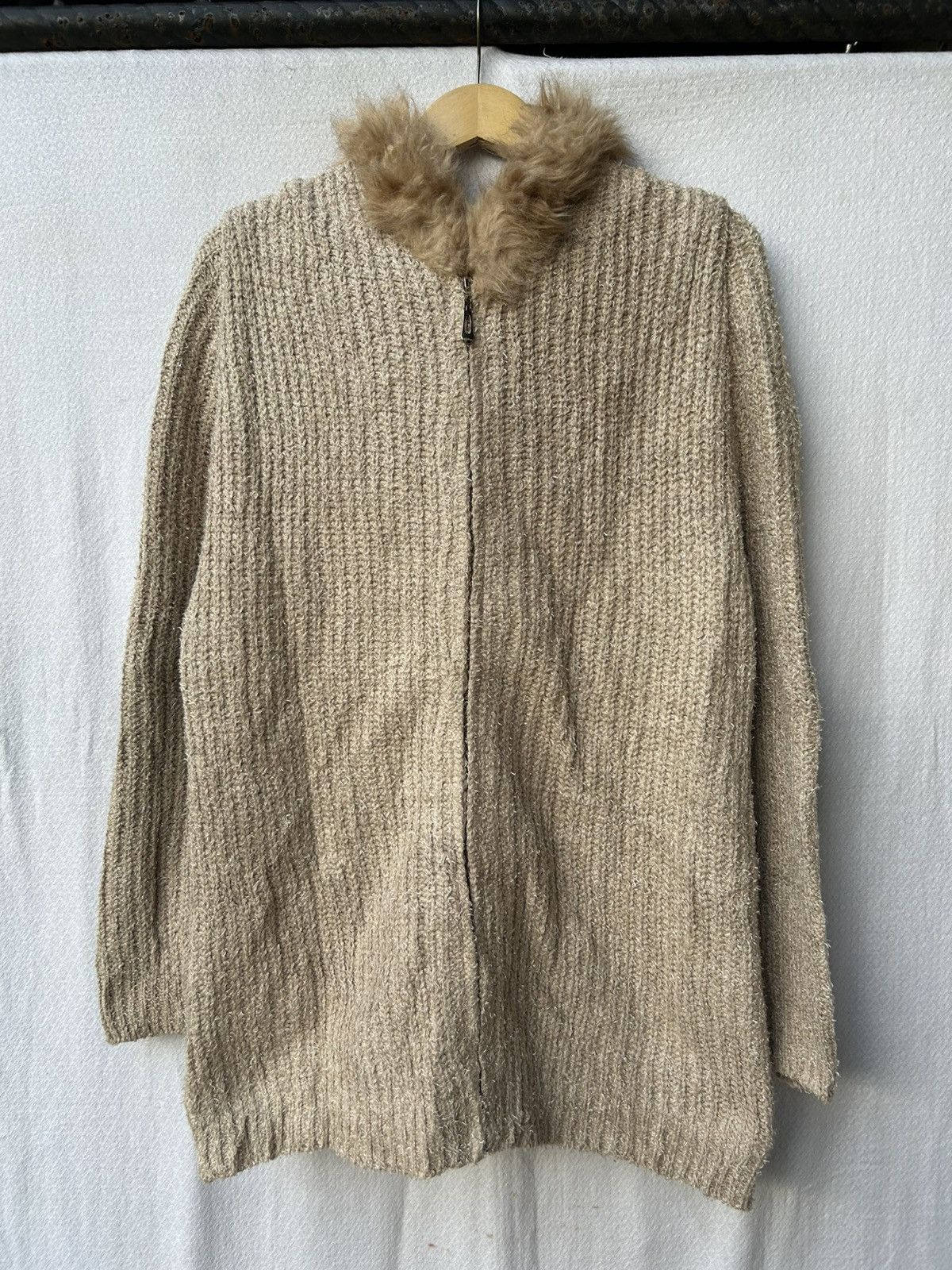 Japanese Brand × Vintage Amayadori Fur Hoodie Zipper Knit Styled Size US L / EU 52-54 / 3 - 2 Thumbnail