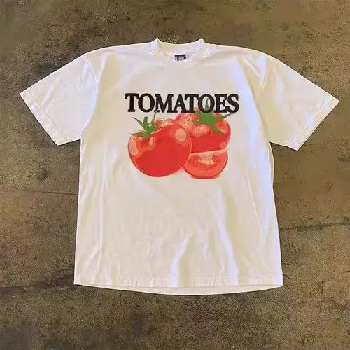 Japanese Brand × Vintage Washed vintage loose tomato print t-shirt Size US L / EU 52-54 / 3 - 3 Thumbnail