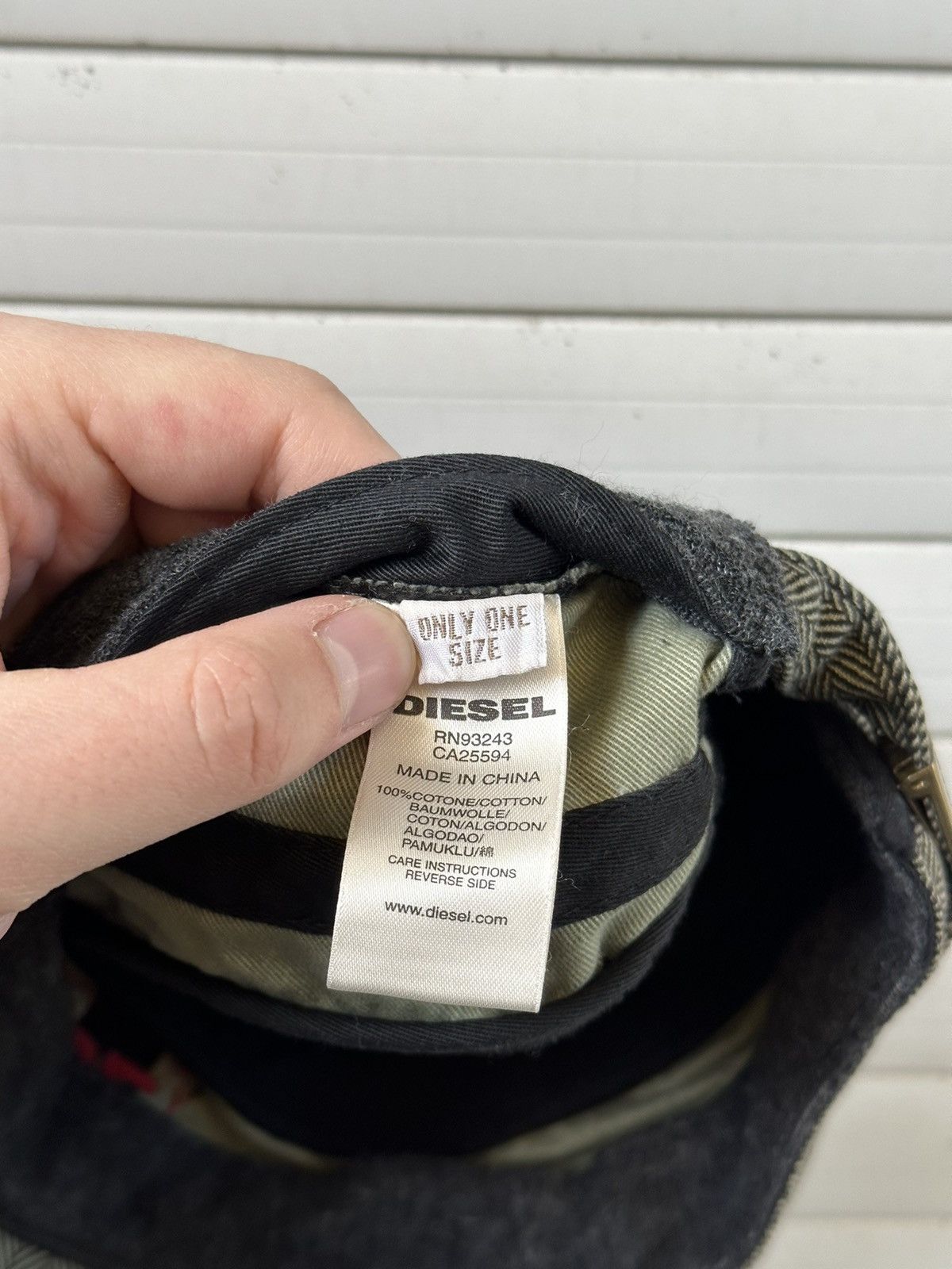 Diesel × Vintage Vintage Diesel Tweed Cap Big Logo Y2K Adjustable One Size Size ONE SIZE - 8 Thumbnail