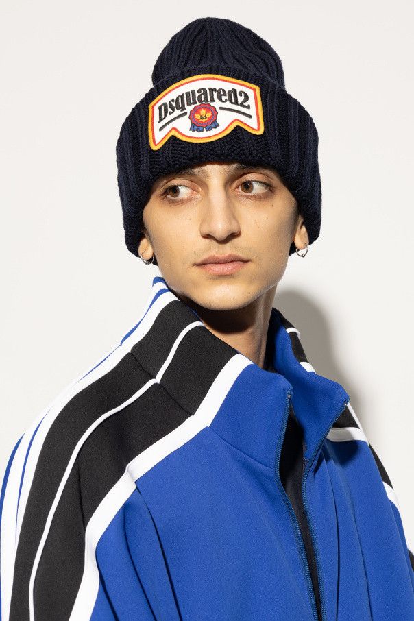 Dsquared2 o1s22i1n1124 Size: OS / Logo Patch Beanie (Hat/Cap) in Blue Size ONE SIZE - 2 Thumbnail