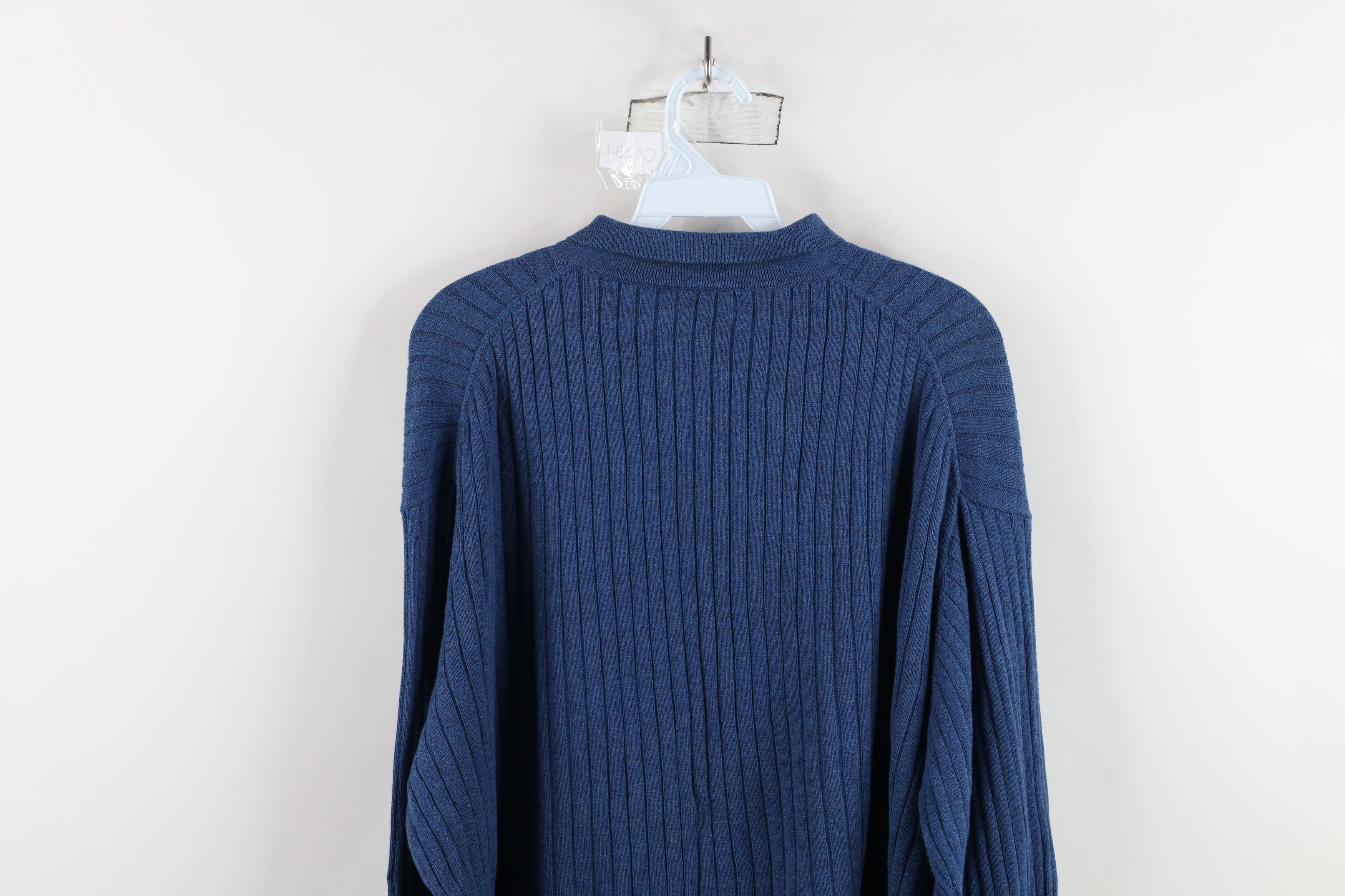 Vintage Vintage 90s Streetwear Knit Collared Polo Sweater Blue Size US XXL / EU 58 / 5 - 10 Thumbnail