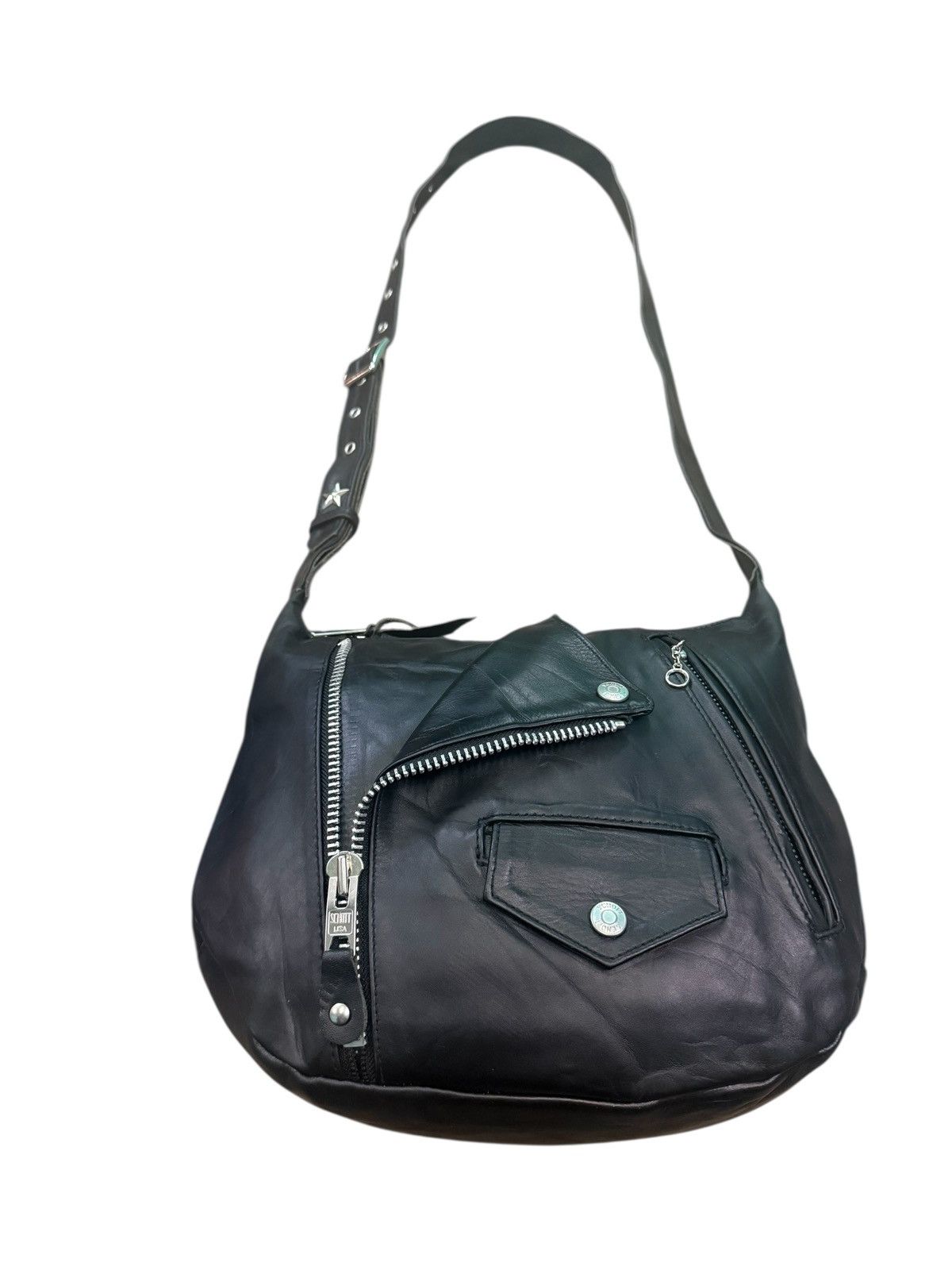 Schott RARE SCHOTT RIDERS LEATHER CROSSBODY BAG Size ONE SIZE - 7 Thumbnail