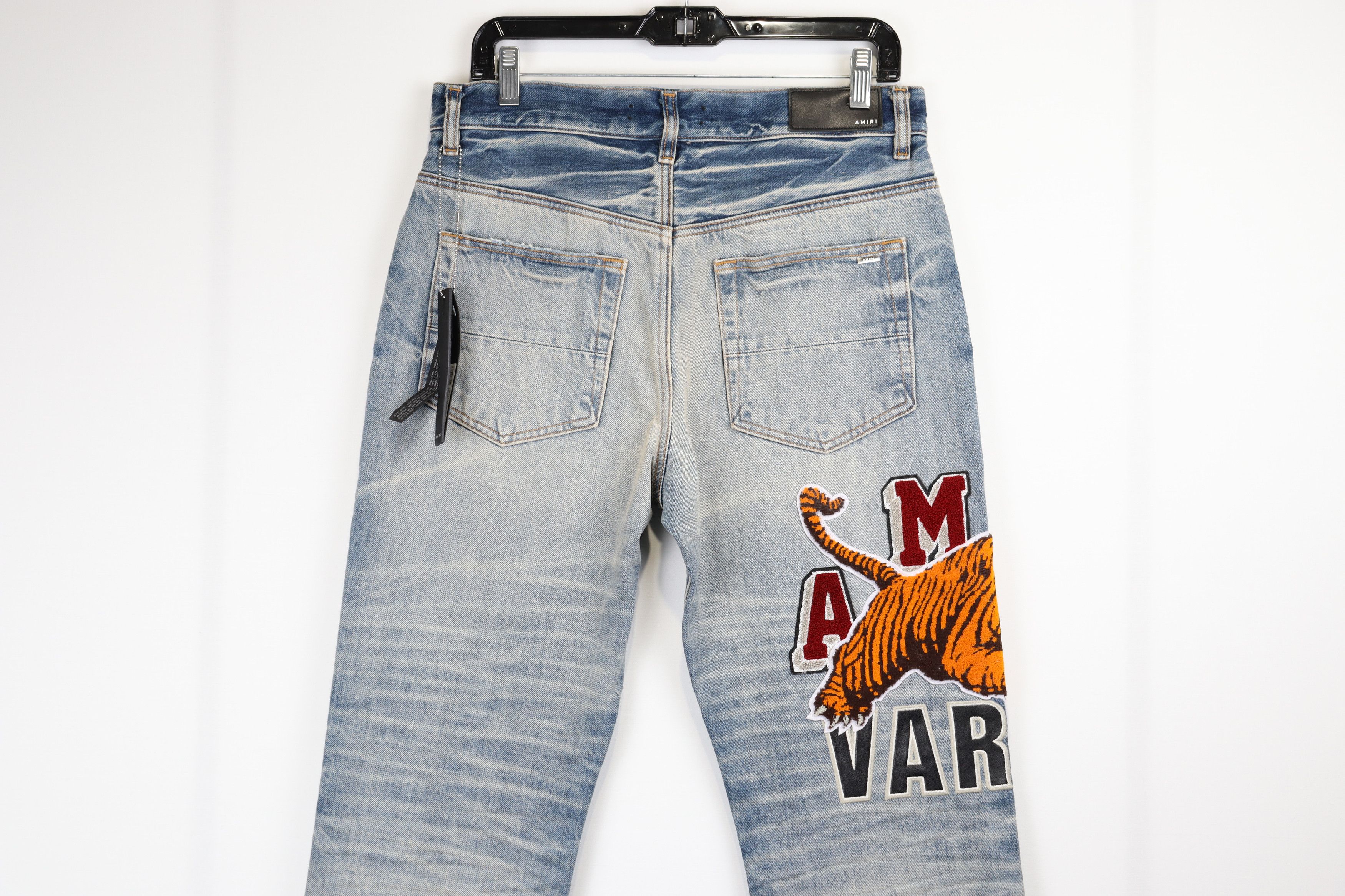 Amiri o1rshd Varsity Tiger Straight Jeans in Vintage Indigo Size US 30 / EU 46 - 6 Thumbnail