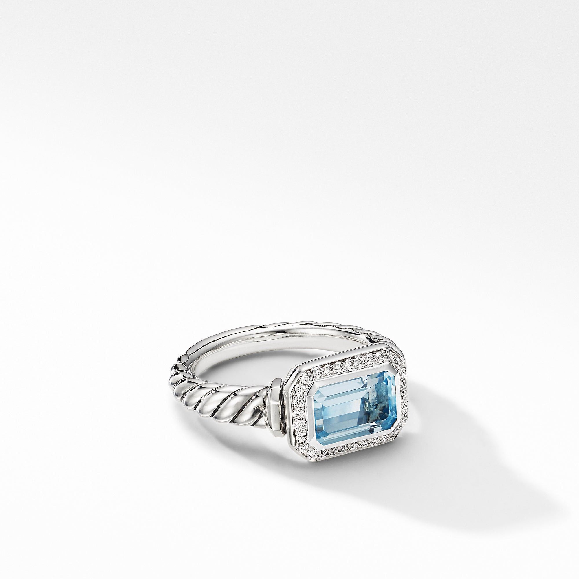 David Yurman o1w1db10525 / Size: 5 R14234D Ring Blue Topaz & Pave Diamond Size ONE SIZE - 1 Preview