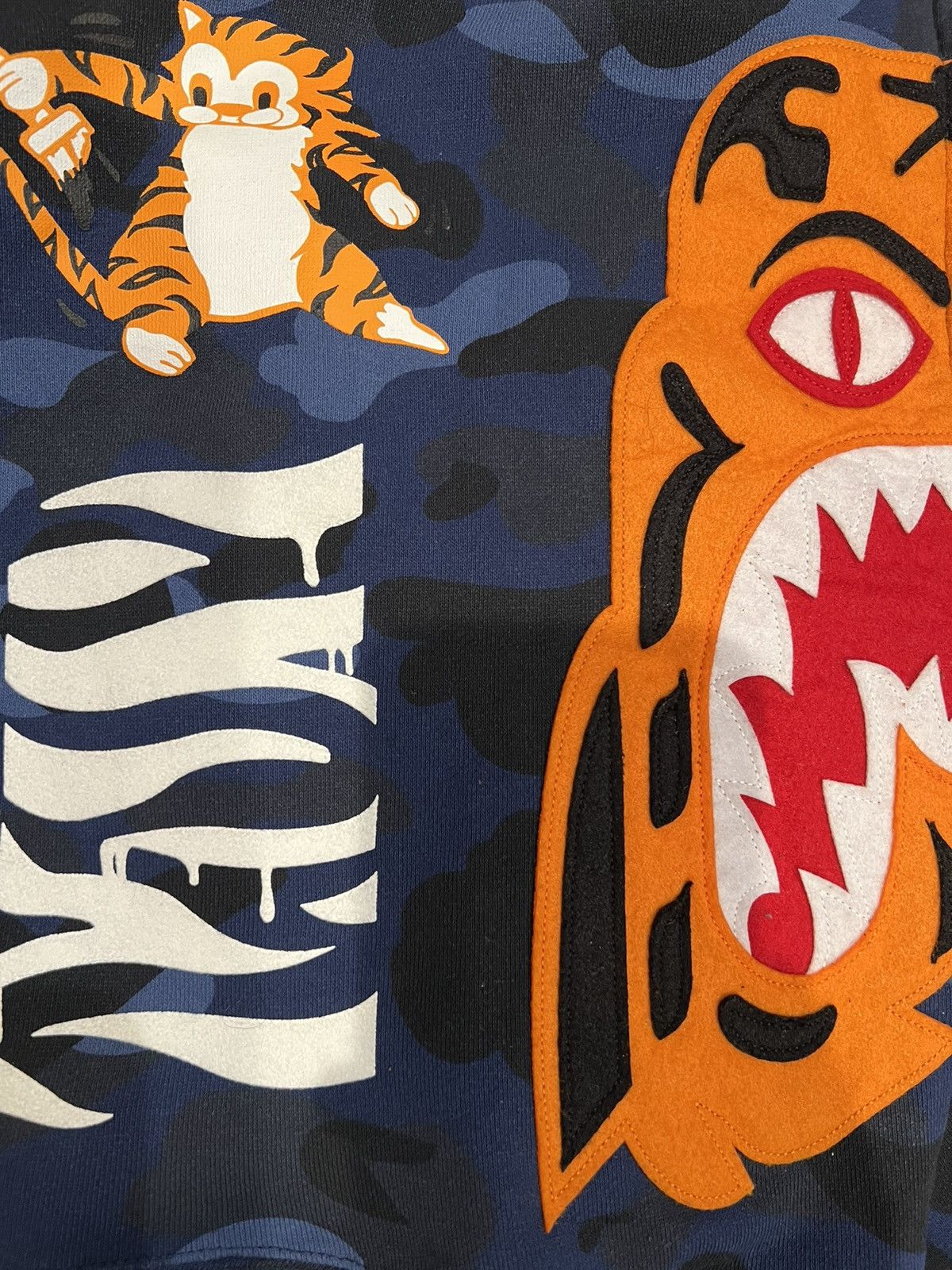 Bape A Bathing Ape Blue Camo Tiger Shark Full Zip Up Shark Hoodie Size US L / EU 52-54 / 3 - 4 Thumbnail