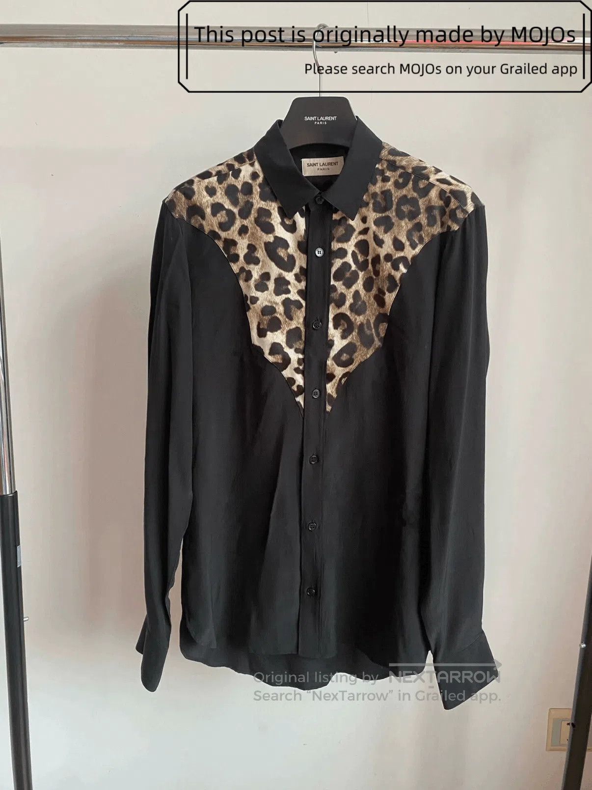 Saint Laurent Paris Sz 38 Saint Laurent Paris 14AW Leopard Patch Shirt mojos152 Size US M / EU 48-50 / 2 - 1 Thumbnail