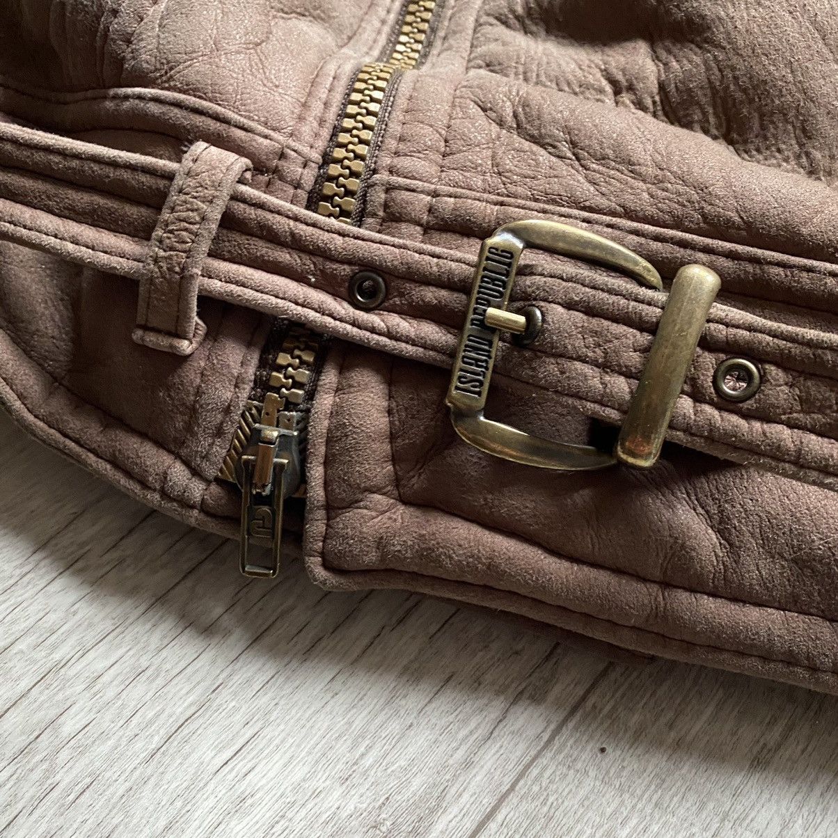 Leather RARE ISLAND REPUBLIC 90s HEAVY LEATHER SHERPA AVIATOR JACKET Size US L / EU 52-54 / 3 - 6 Thumbnail