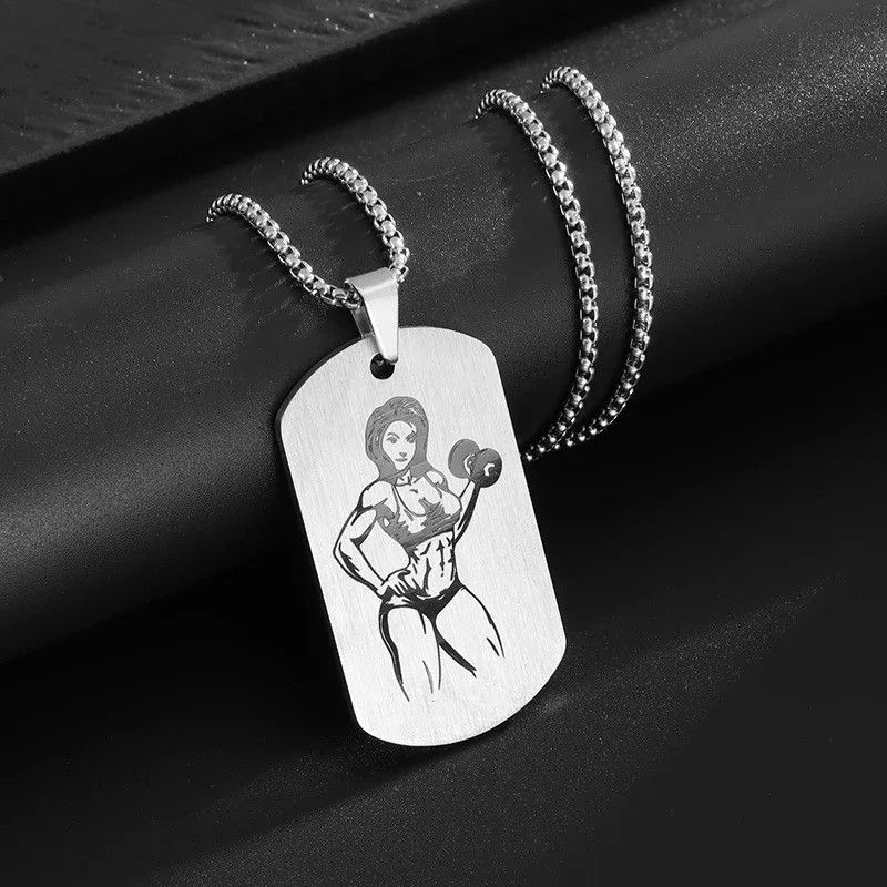 Jewelry Bodybuilding Muscle Photo Necklace Size ONE SIZE - 4 Thumbnail