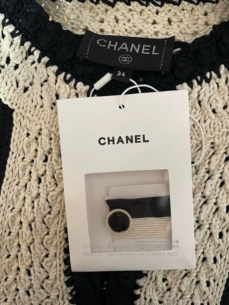 Chanel Chanel Early spring black and white knitted coat Size XXS / US 00 / IT 34 - 6 Thumbnail