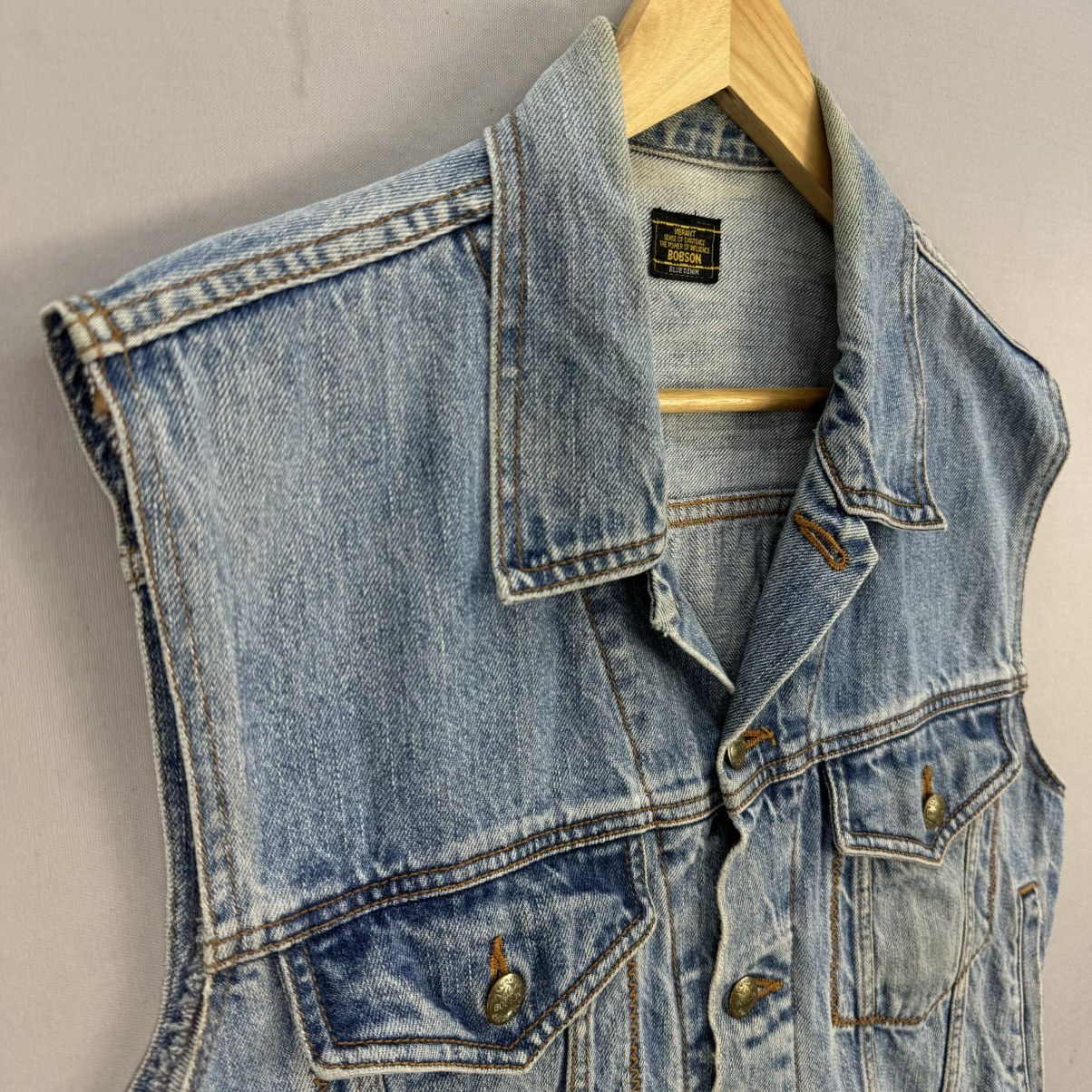 Vintage Vintage 90’s Bobson Denim Vest Size US L / EU 52-54 / 3 - 2 Thumbnail