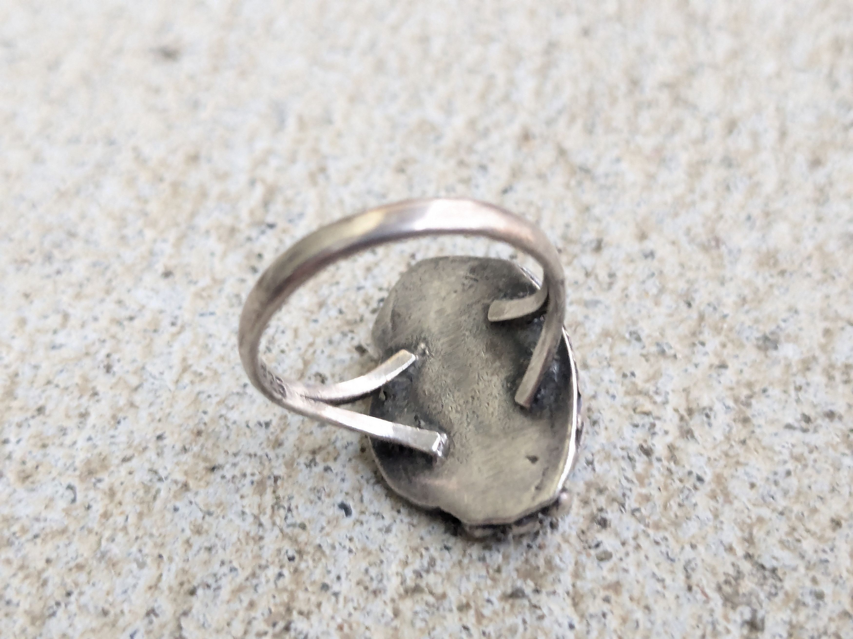 Jewelry × Sterling Silver Vintage Sterling Silver Ring Turquoise Agate 5.75 Native Size ONE SIZE - 7 Thumbnail