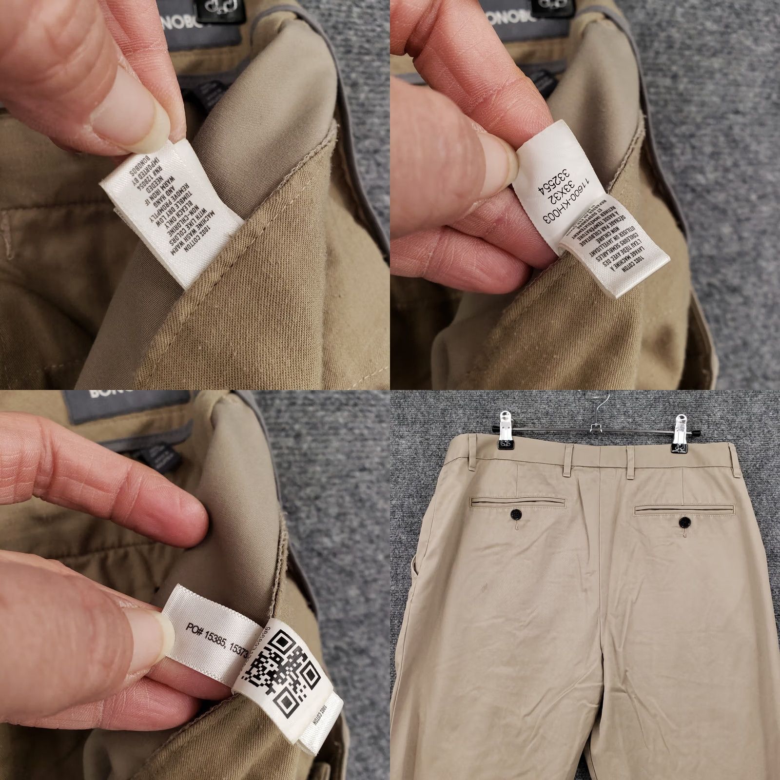 Bonobos Bonobos Dress Pants Mens 33x32 Beige Weekday Warrior Wenesday Straight Zip Fly Size US 33 - 9 Thumbnail
