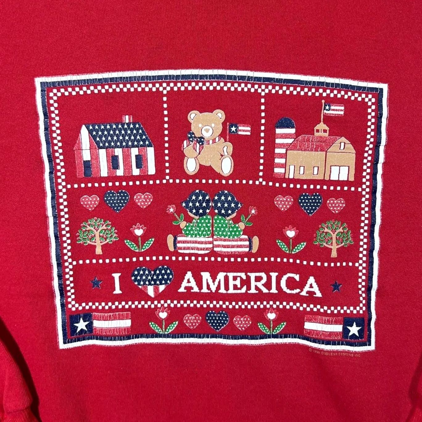 Hanes Vintage Hanes I Love America Souvenir Graphic Sweatshirt Mens Large Red Size US L / EU 52-54 / 3 - 4 Thumbnail