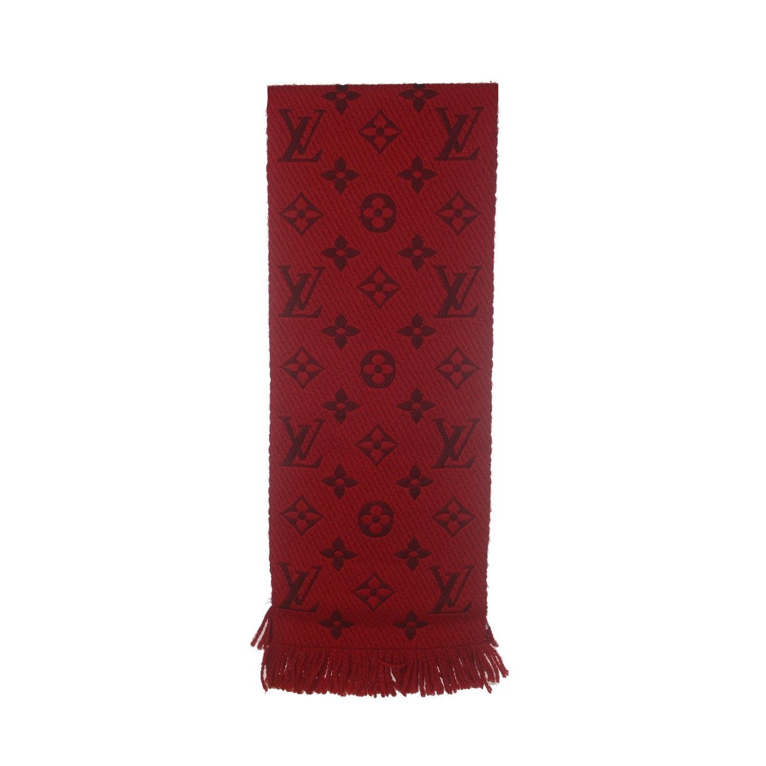 Louis Vuitton Louis Vuitton Red Wool-Silk Monogram Scarf Size ONE SIZE - 1 Thumbnail