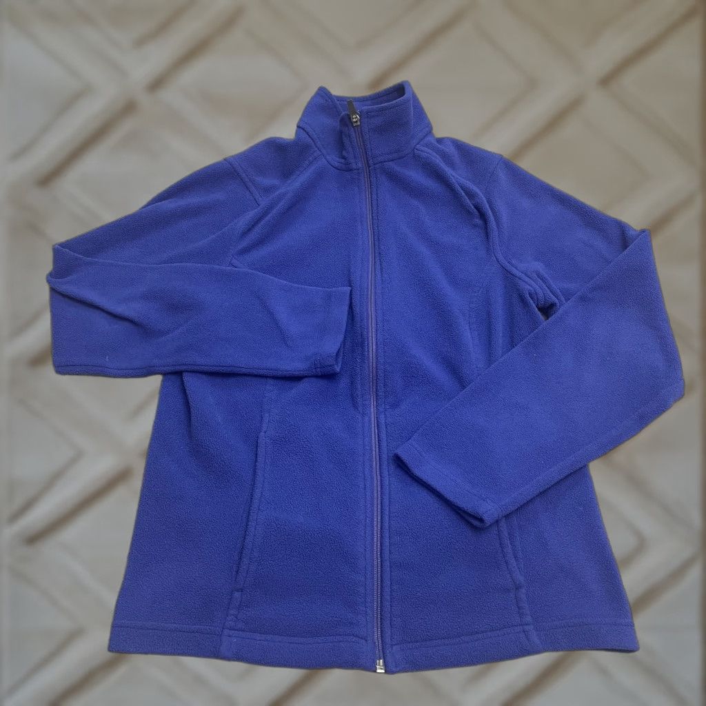 Lands' End Lands' End Polartec Fleece Jacket Womens Small Blue Full Zip Pockets Outdoor Hike Size S / US 4 / IT 40 - 1 Thumbnail