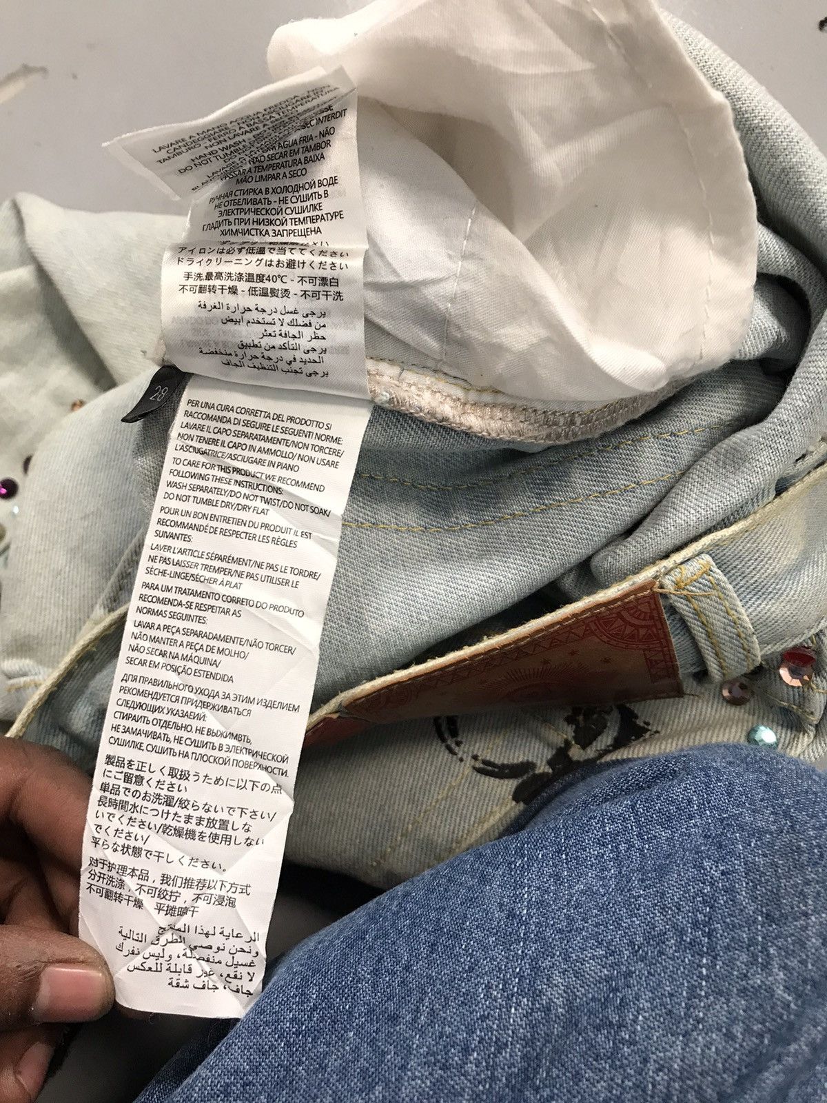 Vintage Vintage women’s gucci inspired studds crystel denim Size 28" / US 6 / IT 42 - 11 Thumbnail