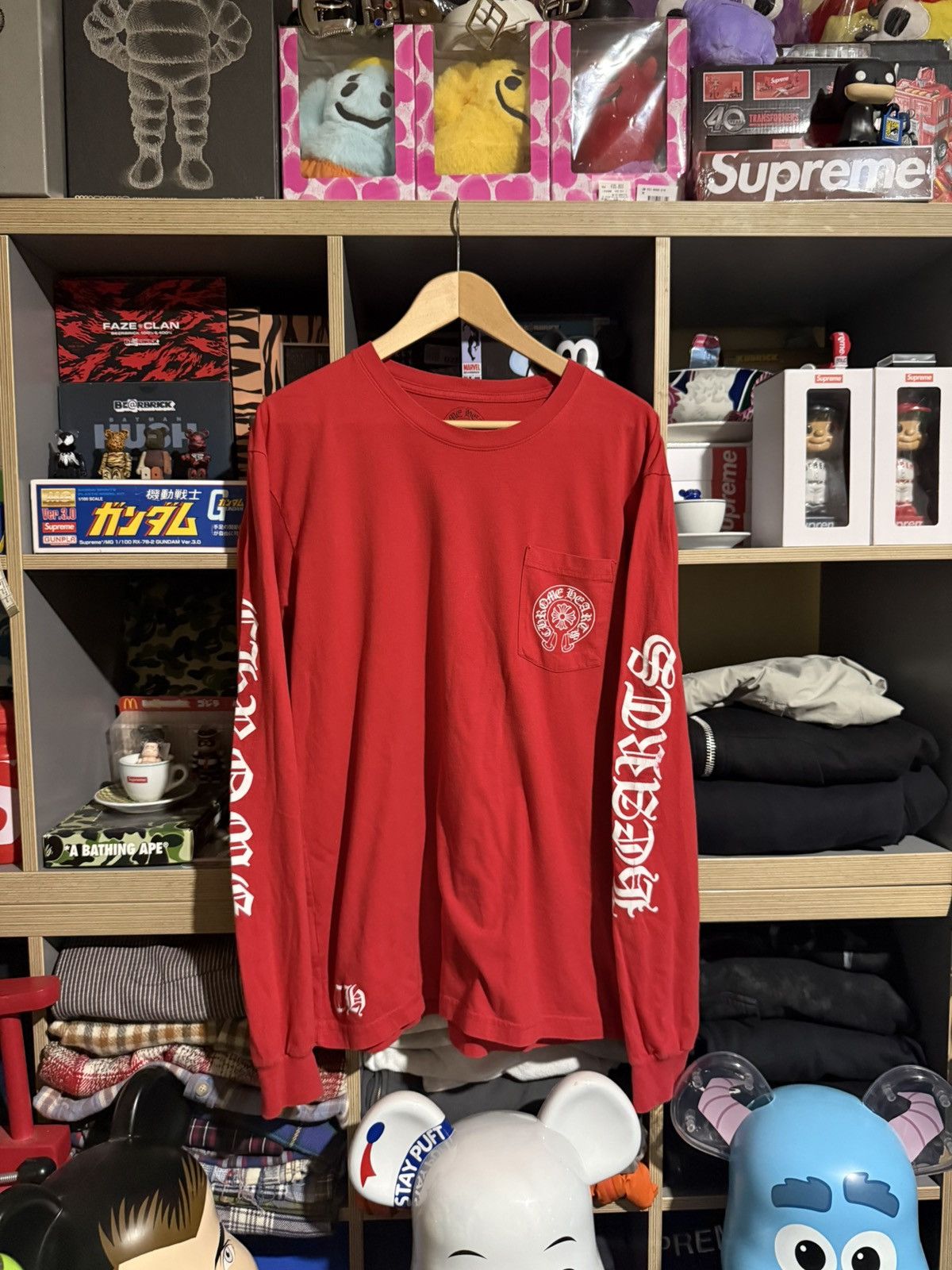 Chrome Hearts Chrome Hearts Red Scroll Logo Longsleeve T-Shirt Size US XL / EU 56 / 4 - 1 Thumbnail