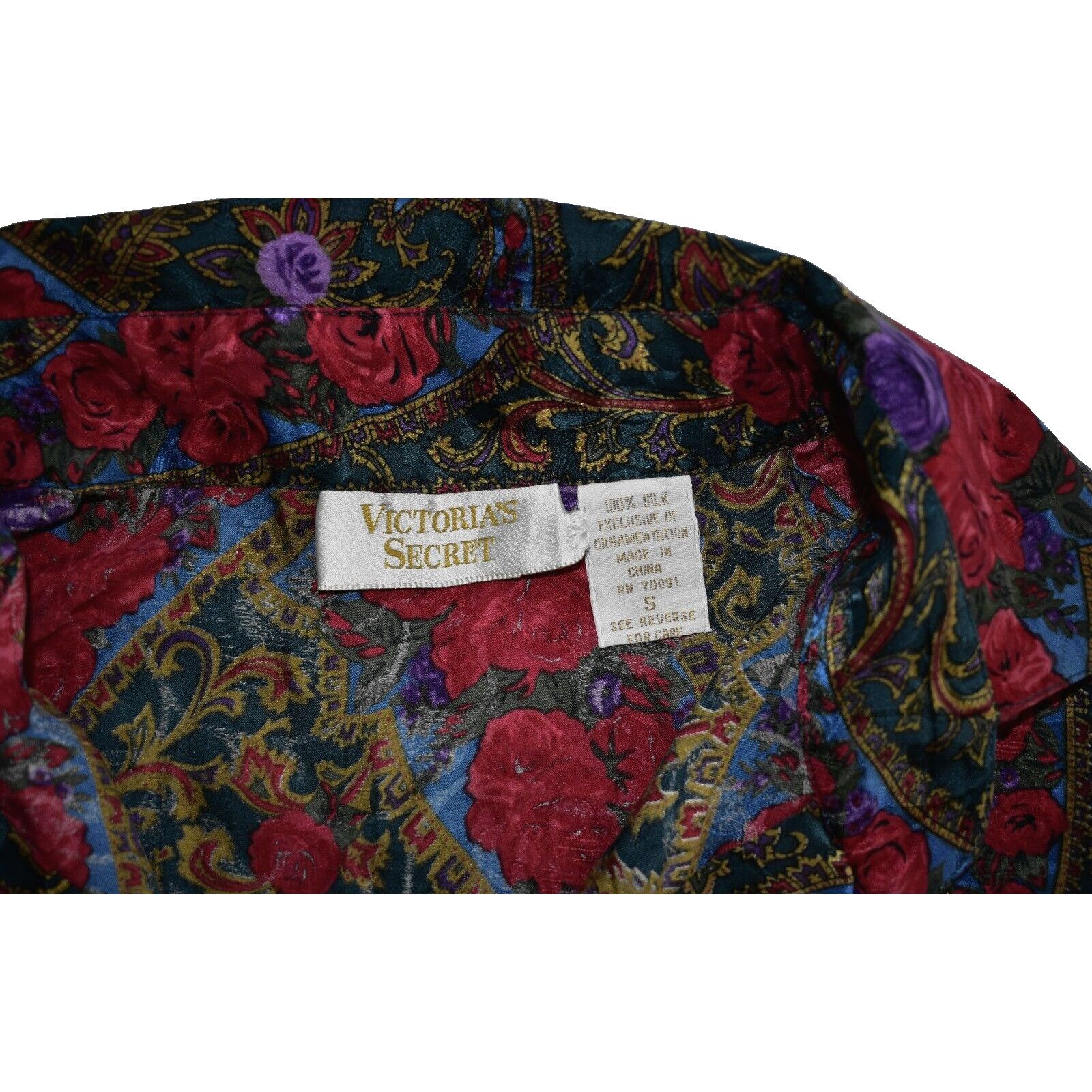 Victoria's Secret VICTORIAS SECRET VTG Gold Label Floral Paisley Silk Robe S Size S / US 4 / IT 40 - 4 Thumbnail