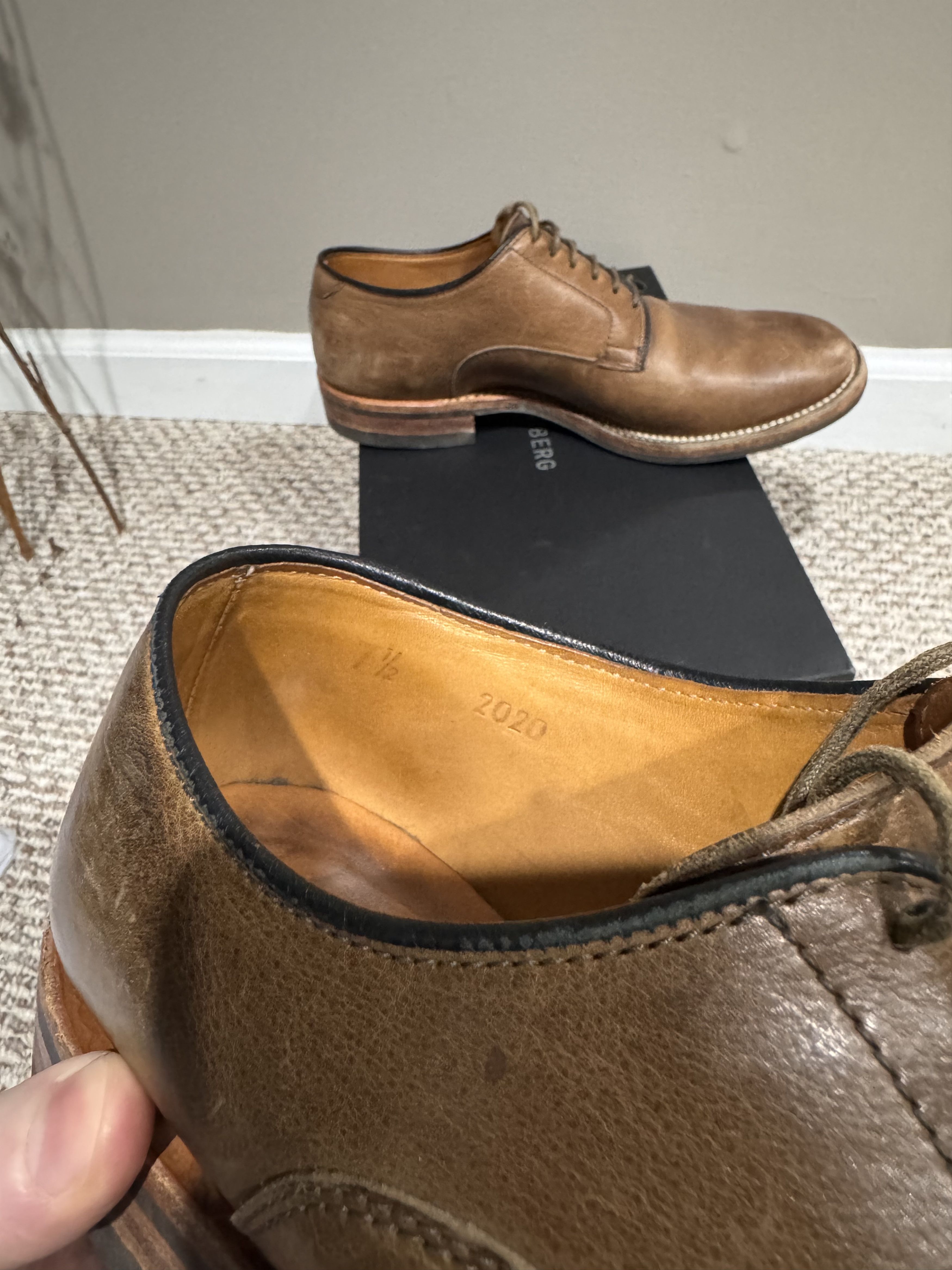 Viberg Derby Shoe Stone Oiled Calf Size US 7.5 / EU 40-41 - 3 Thumbnail
