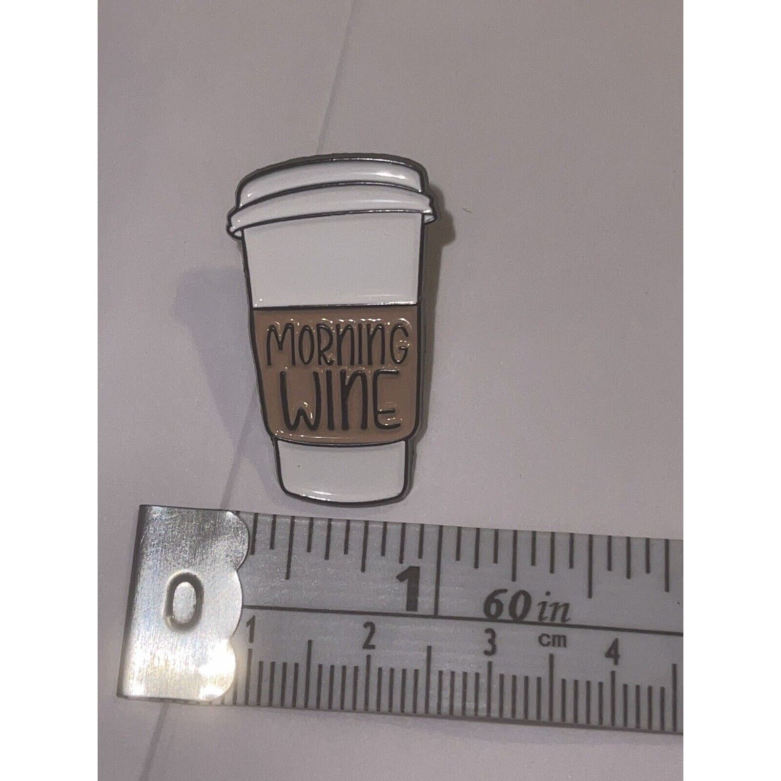 Other Morning Wine Coffee Latte Cup Pin Brooch Size ONE SIZE - 1 Preview