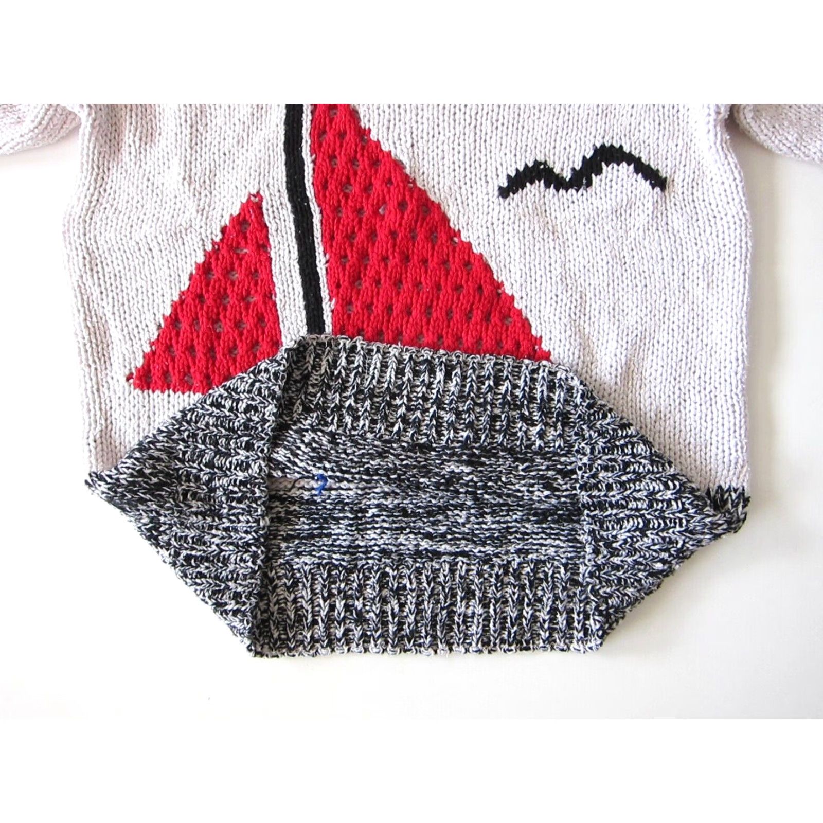 Nautica VINTAGE H D I Hand Knit Silk White Sail Boat Nautical Short Sleeve Sweater S Womens Classics Size S / US 4 / IT 40 - 5 Thumbnail