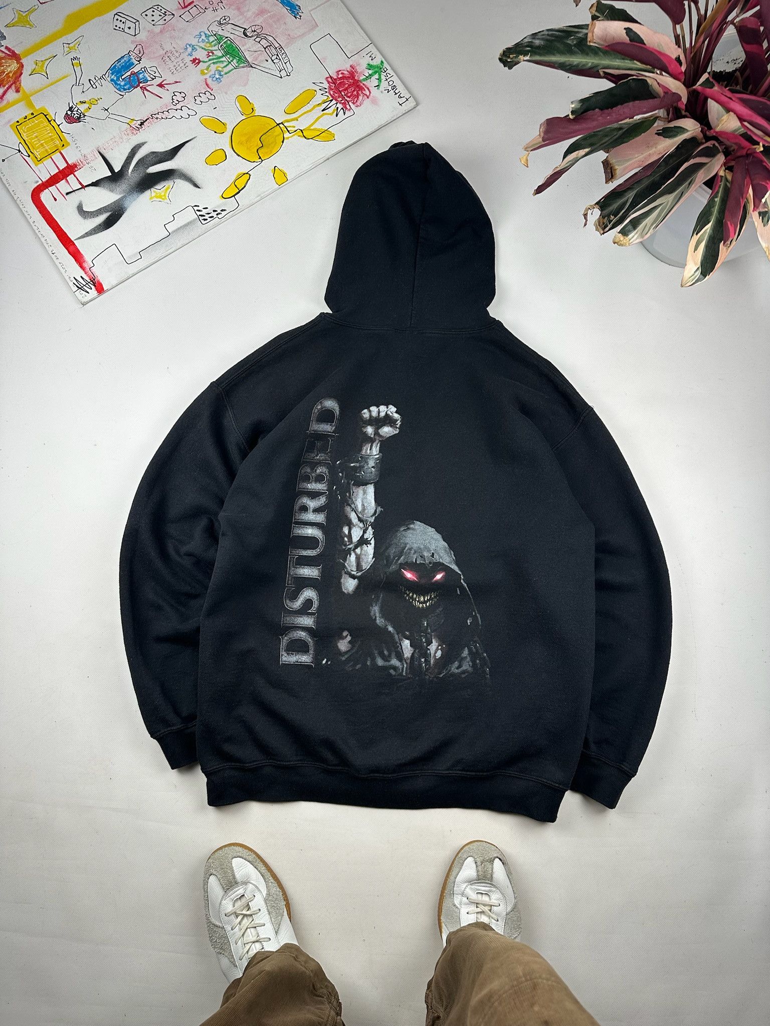 Band Tees Vintage Disturbed Black Hoodie (System of a Down) Size US L / EU 52-54 / 3 - 7 Thumbnail